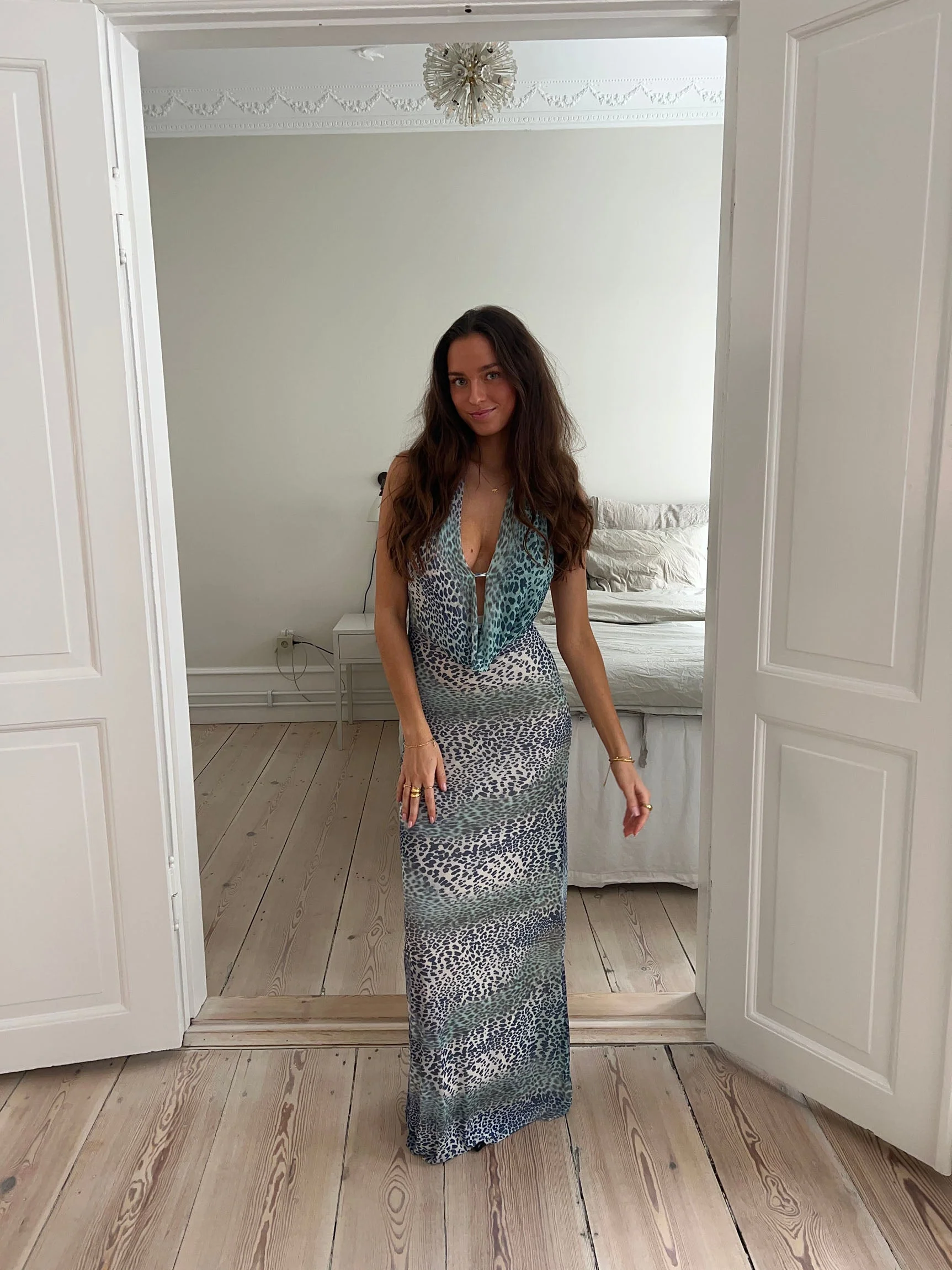 Columbine maxi dress - Light blue with print 6 Columbine maxi dress - Light blue with print