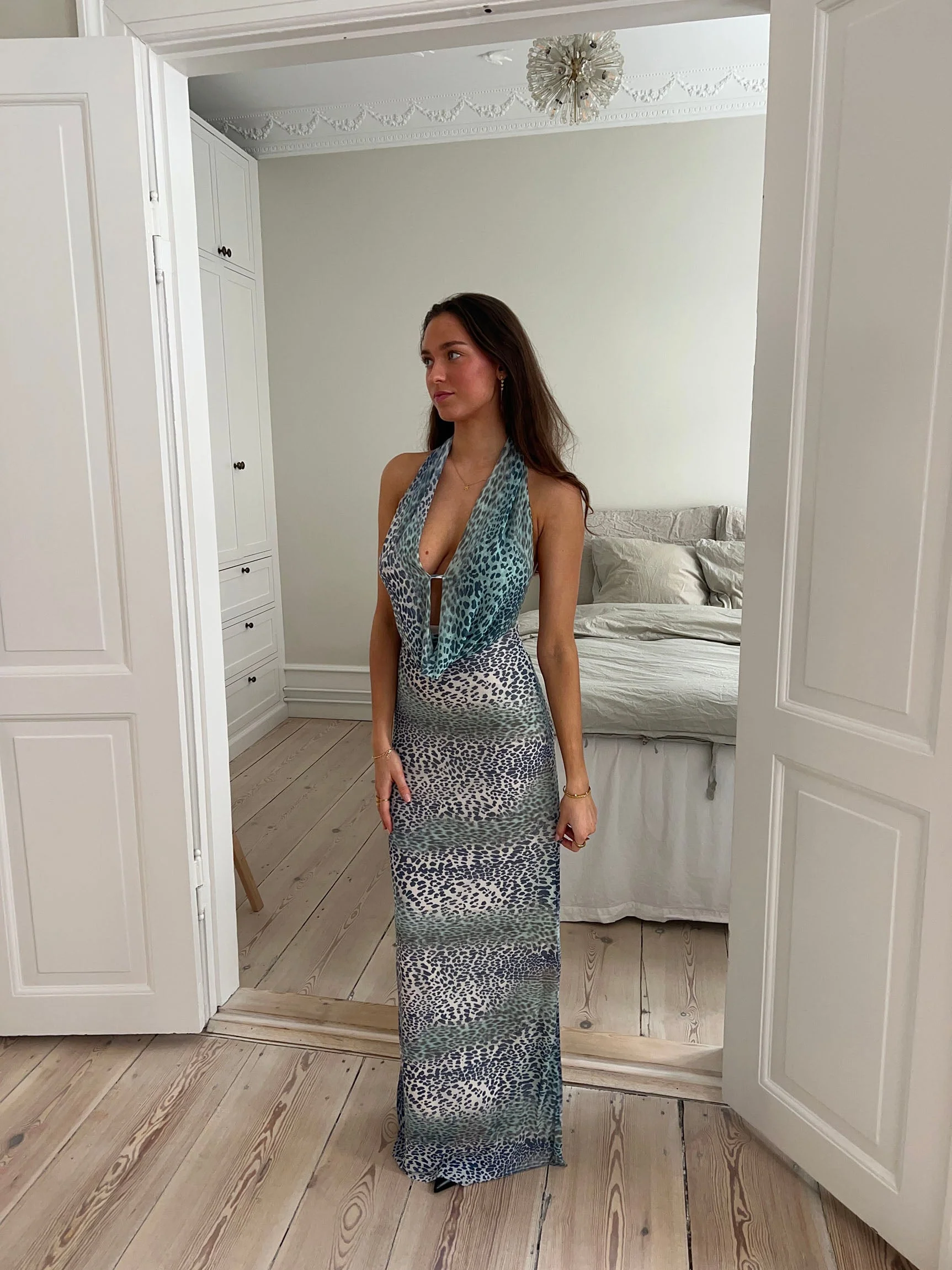 Columbine maxi dress - Light blue with print 7 Columbine maxi dress - Light blue with print