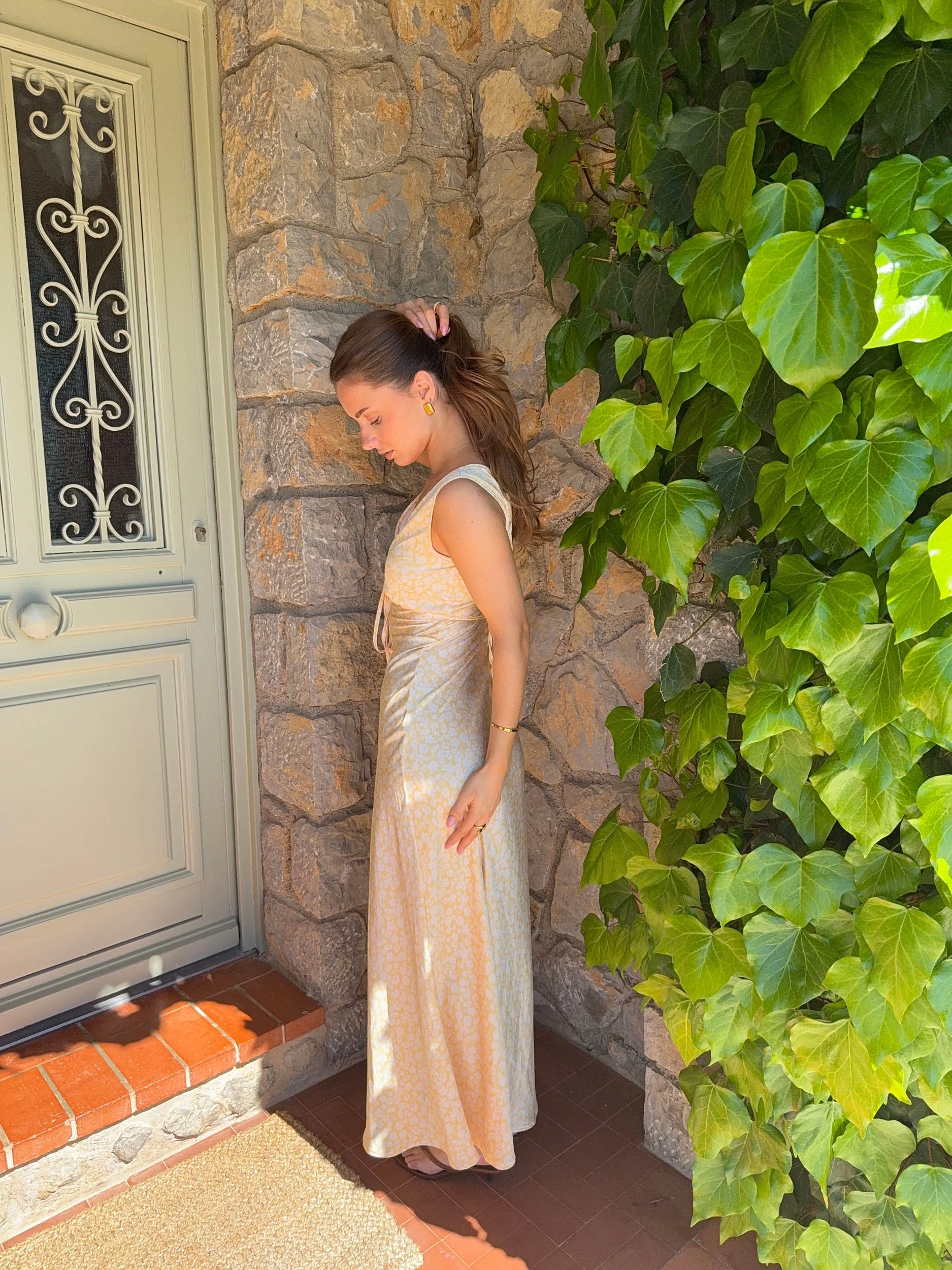 Cylvia maxi dress with floral pattern – Yellow/white 12 Cylvia maxi dress with floral pattern – Yellow/white