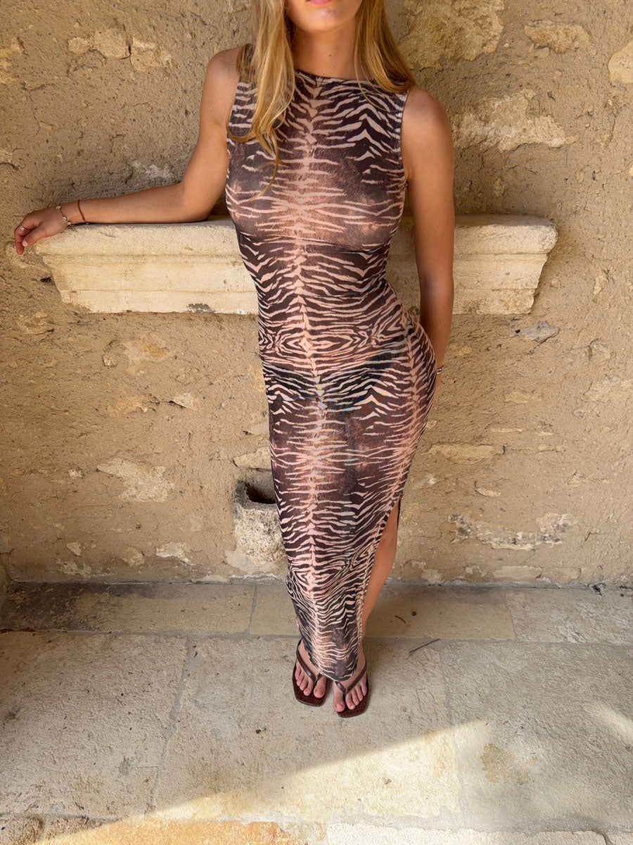 Dandina dress with zebra print - Black/beige 11 Dandina dress with zebra print - Black/beige