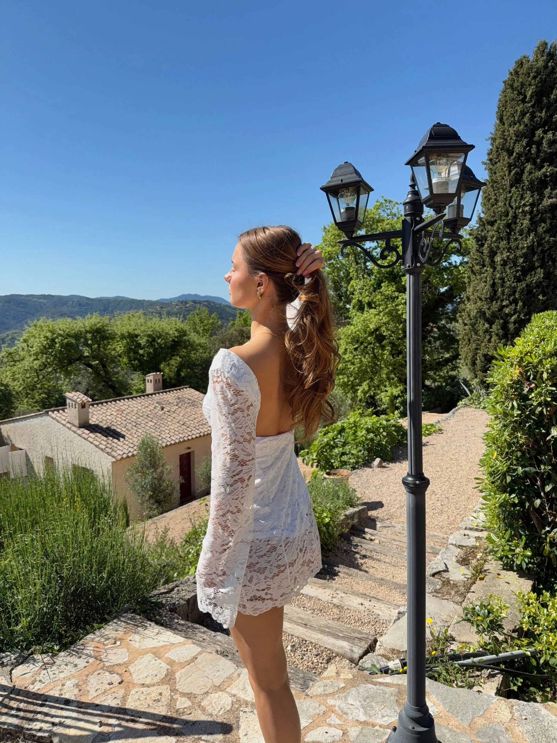 Durita dress with lace - White 2 Durita dress with lace - White