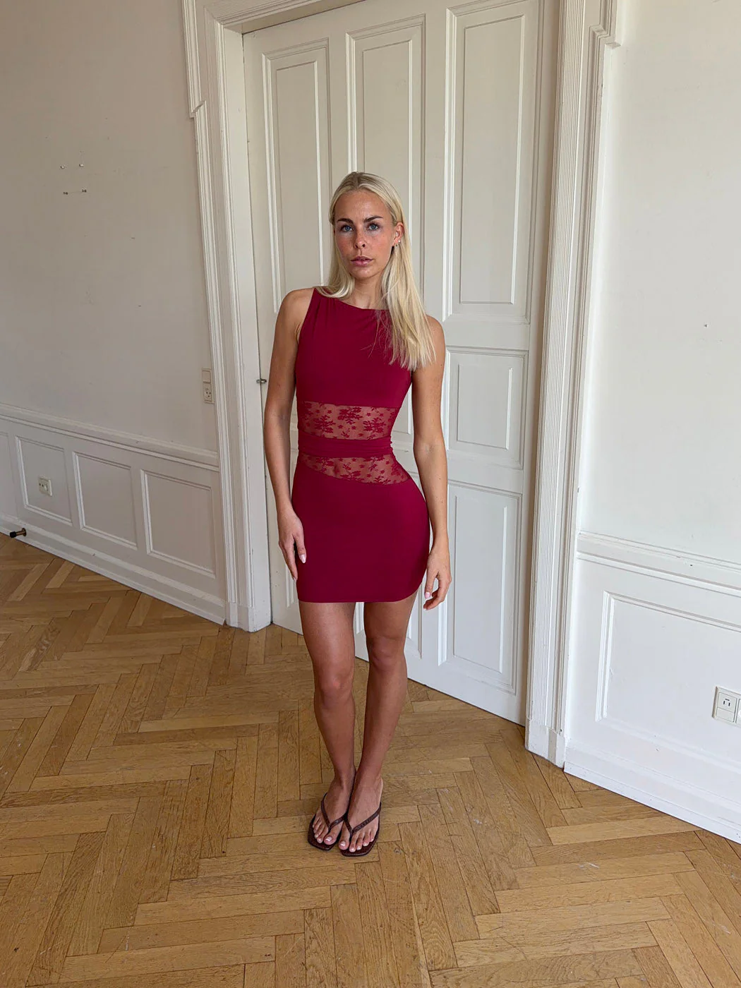 Ellatia dress with lace - Red 6 Ellatia dress with lace - Red