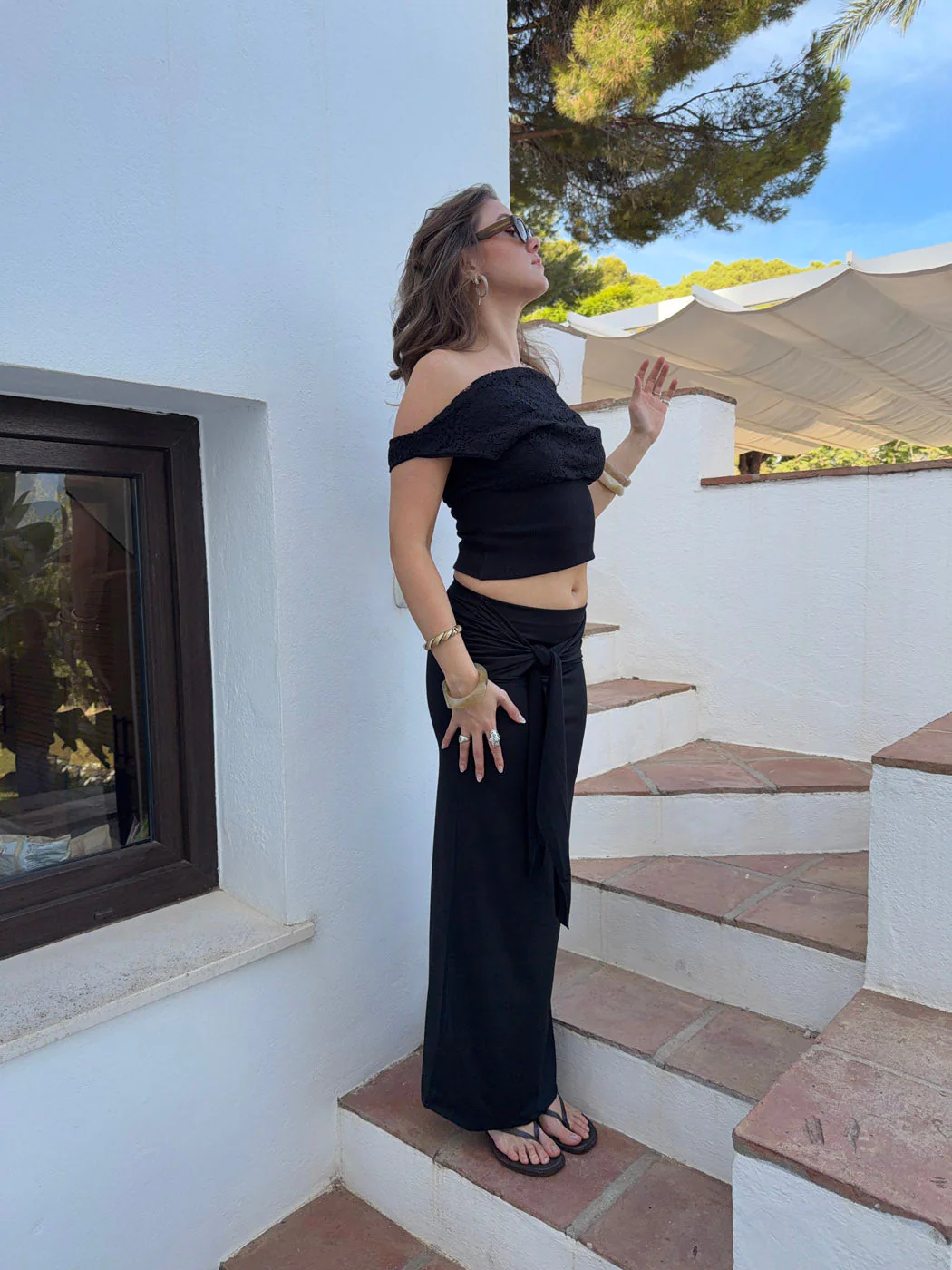 Stella maxi skirt with ties - Black 14 Stella maxi skirt with ties - Black