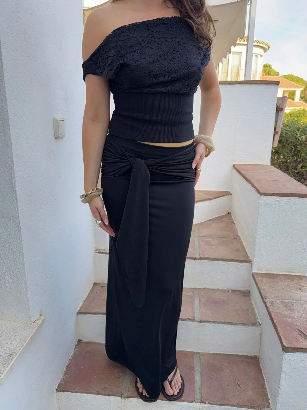 Stella maxi skirt with ties - Black 5 Stella maxi skirt with ties - Black