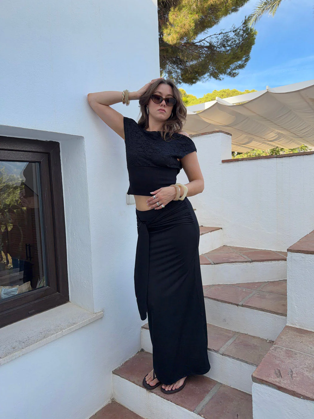 Stella maxi skirt with ties - Black 6 Stella maxi skirt with ties - Black