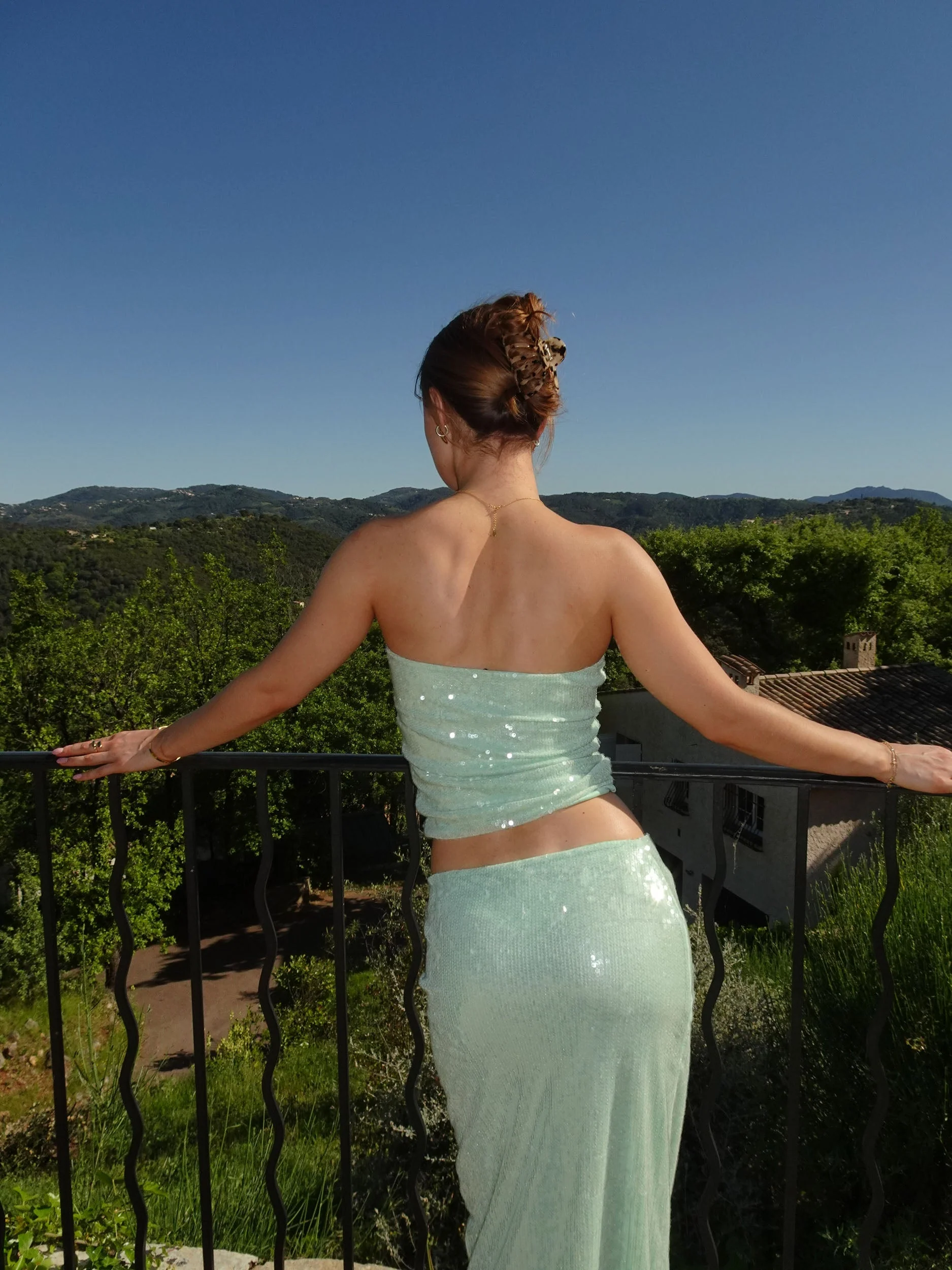 Ema tube top with sequins – Mint green 3 Ema tube top with sequins – Mint green