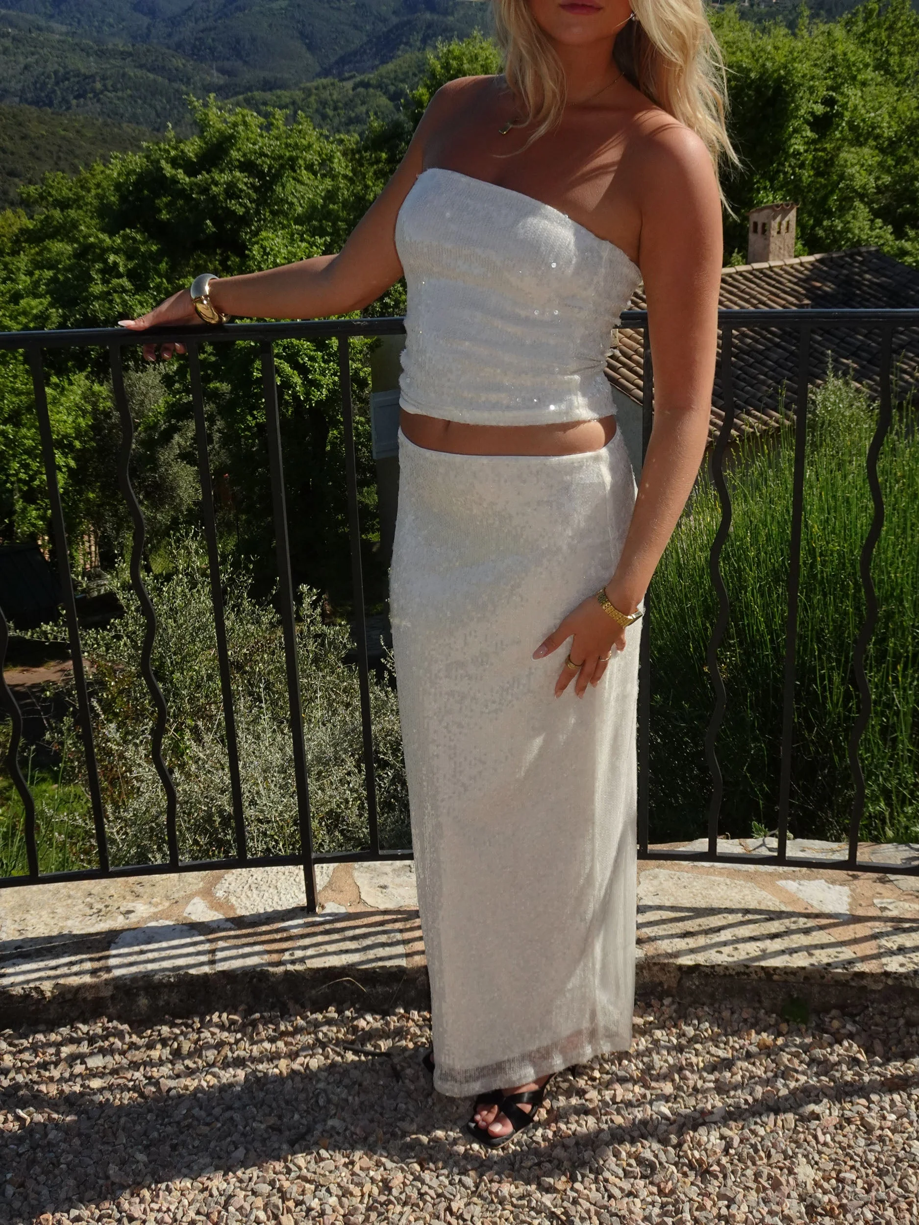 Emna maxi skirt with sequins – White 13 Emna maxi skirt with sequins – White