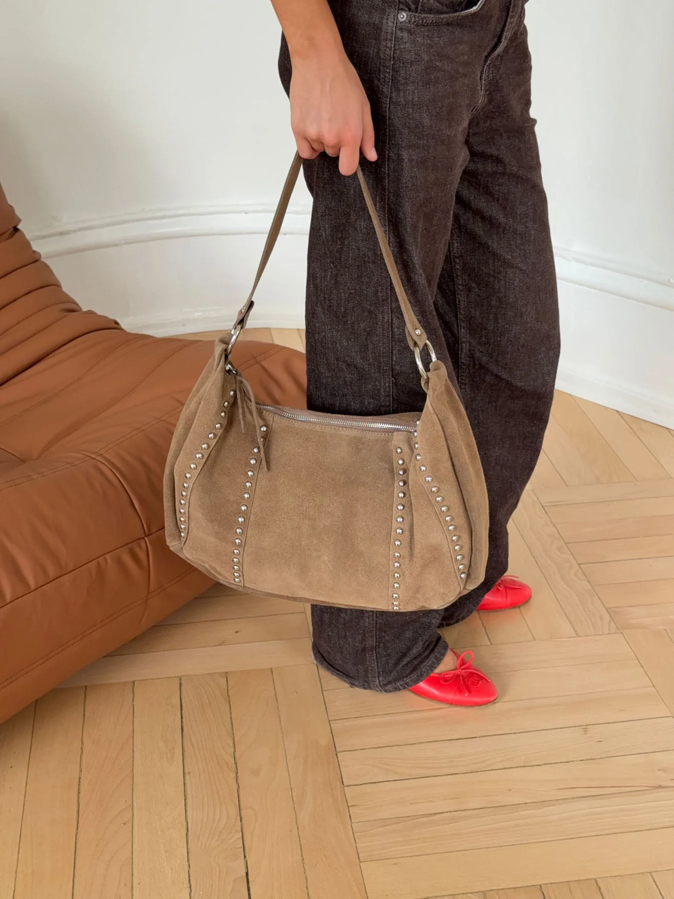 Henry bag with studs - Brown 11 Henry bag with studs - Brown