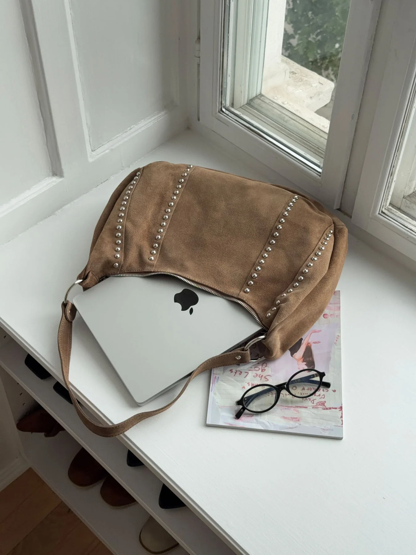 Henry bag with studs - Brown 12 Henry bag with studs - Brown