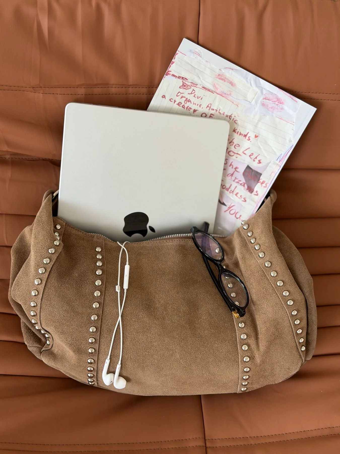 Henry bag with studs - Brown 2 Henry bag with studs - Brown