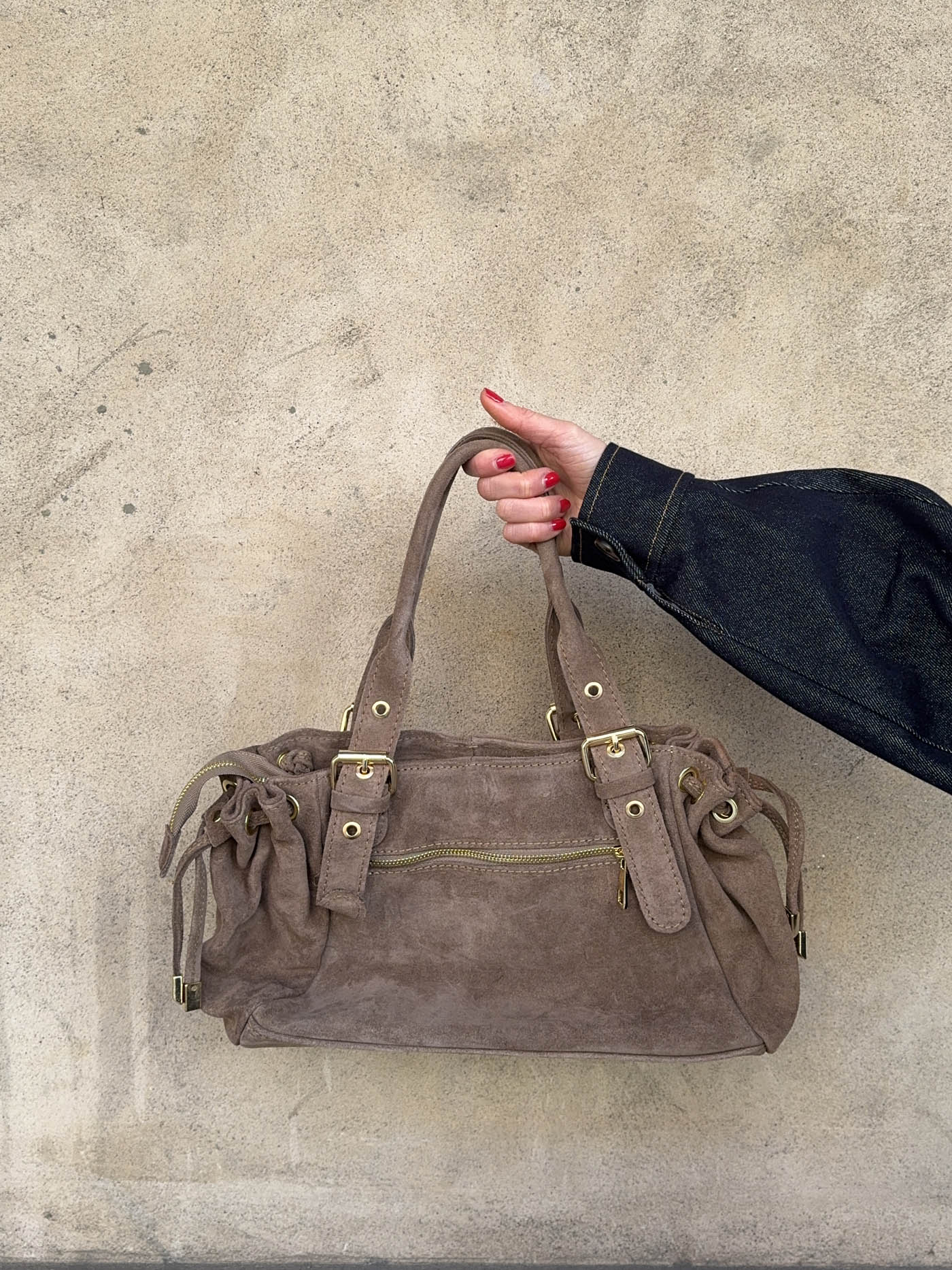 Mura bag in suede leather - Taupe 10 Mura bag in suede leather - Taupe