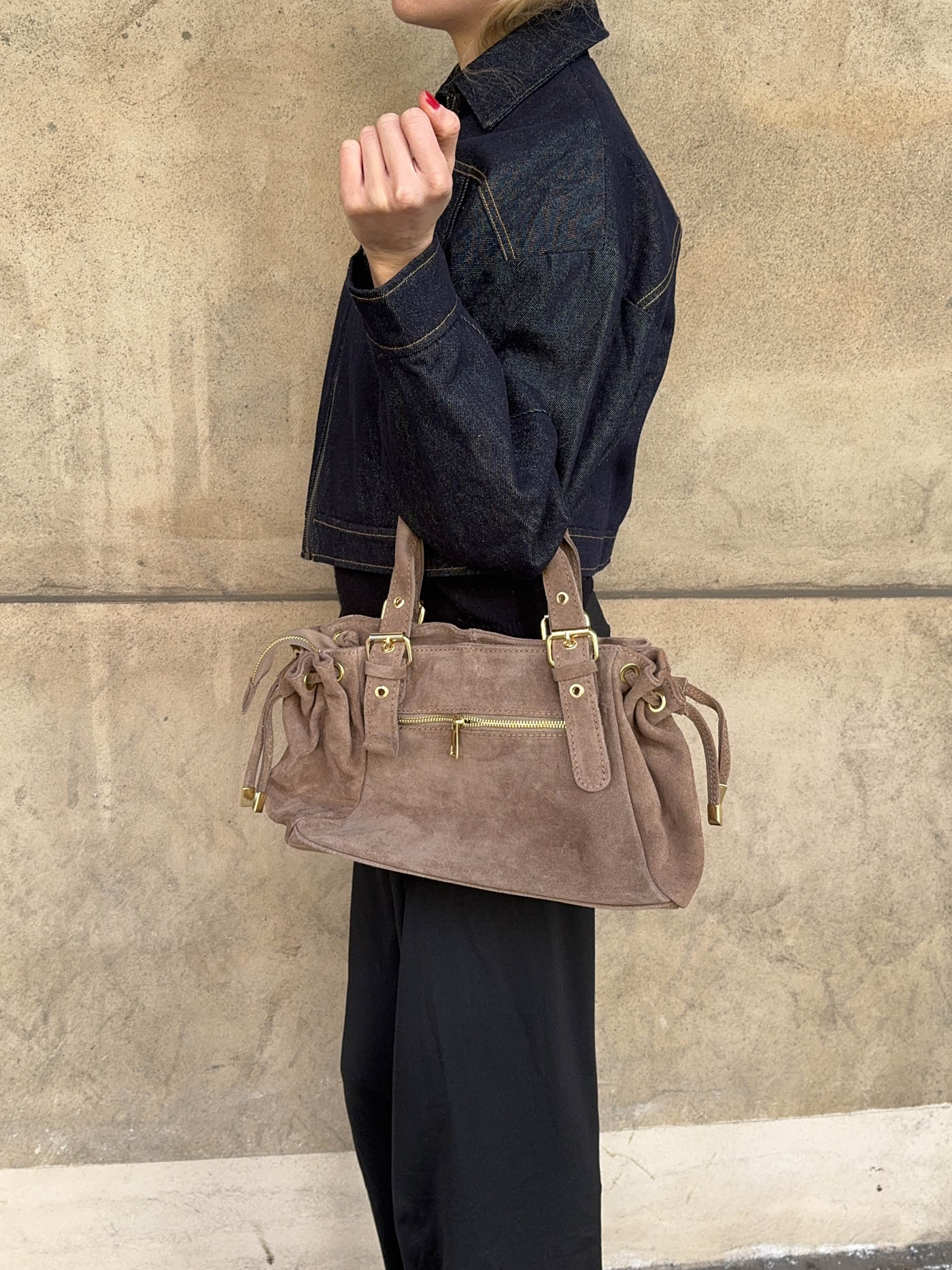 Mura bag in suede leather - Taupe 4 Mura bag in suede leather - Taupe