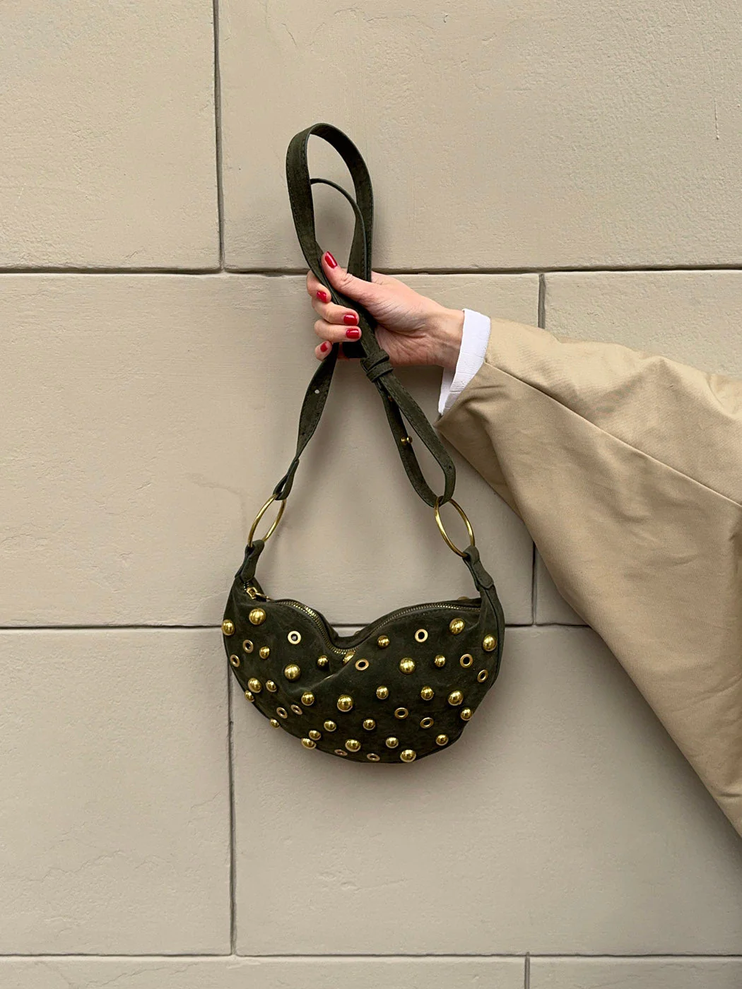 Loana bag with studs - Green 2 Loana bag with studs - Green