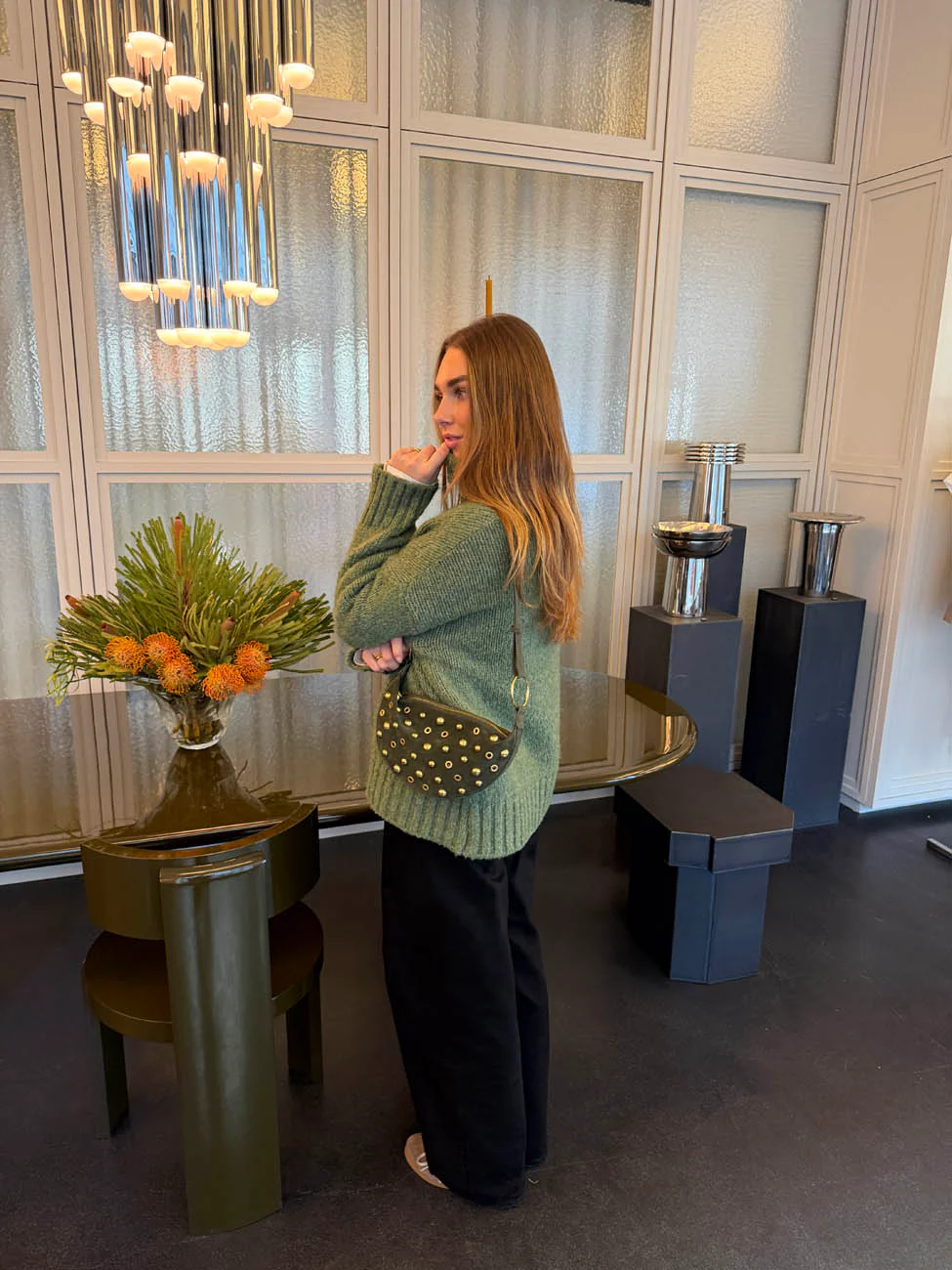 Loana bag with studs - Green 5 Loana bag with studs - Green