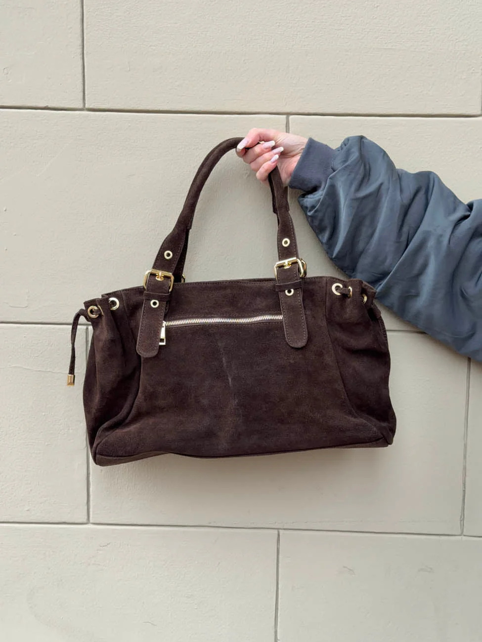 Parissa suede bag - Dark brown 2 Parissa suede bag - Dark brown