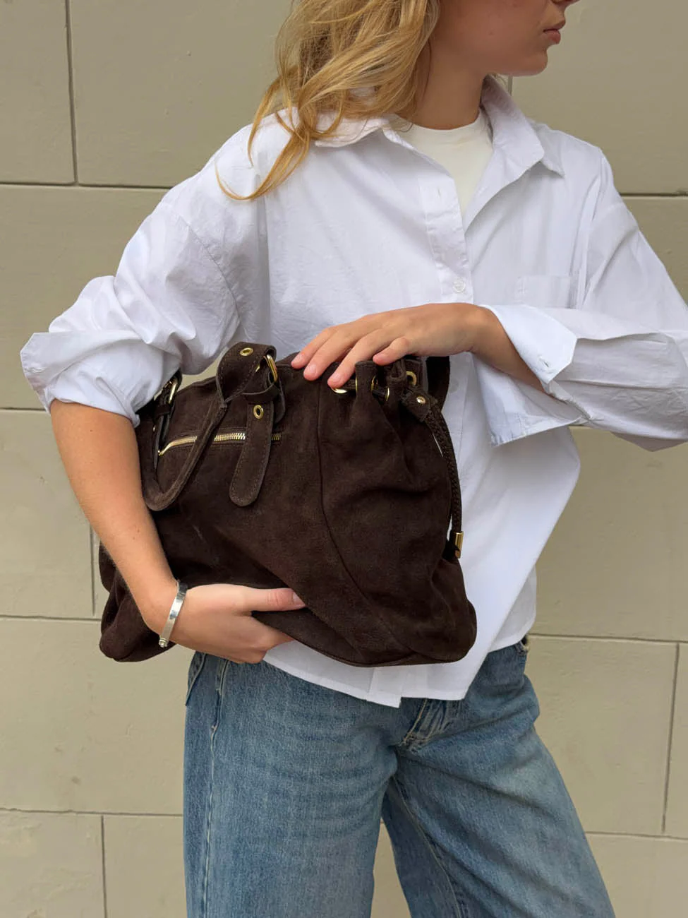 Parissa suede bag - Dark brown 3 Parissa suede bag - Dark brown