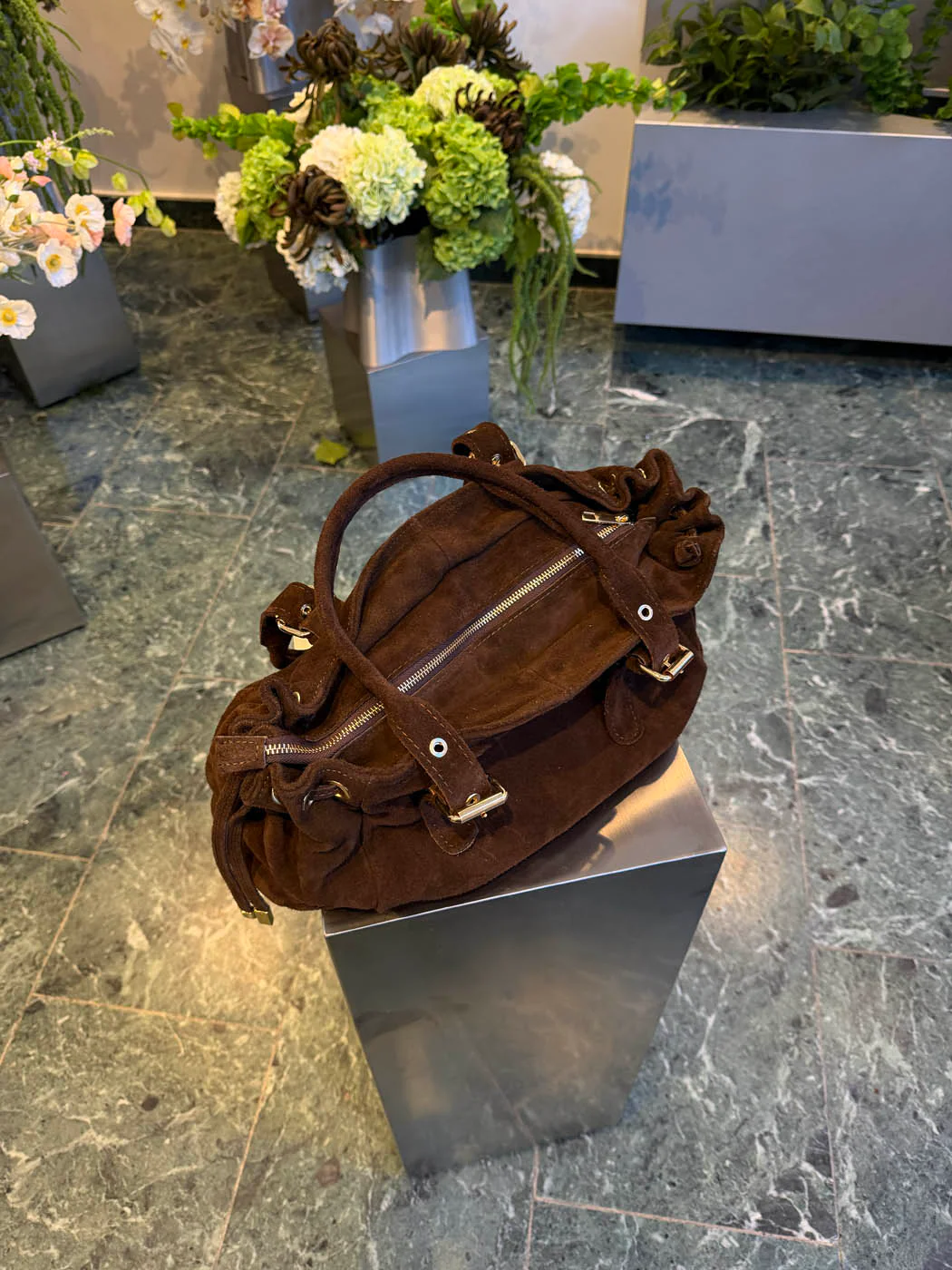 Parissa suede bag - Dark brown 5 Parissa suede bag - Dark brown