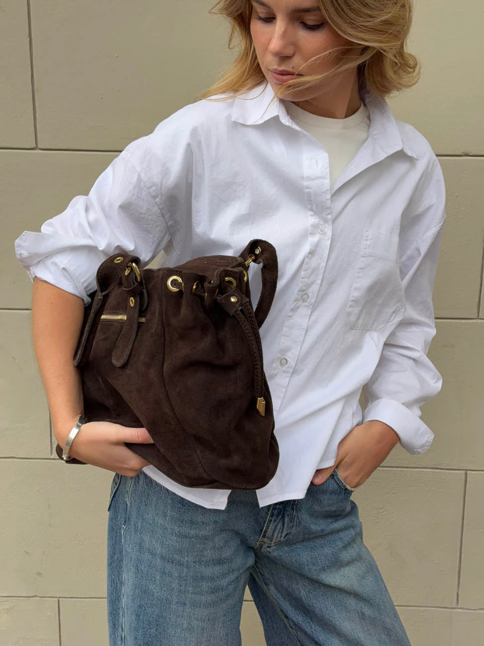 Parissa suede bag - Dark brown 6 Parissa suede bag - Dark brown