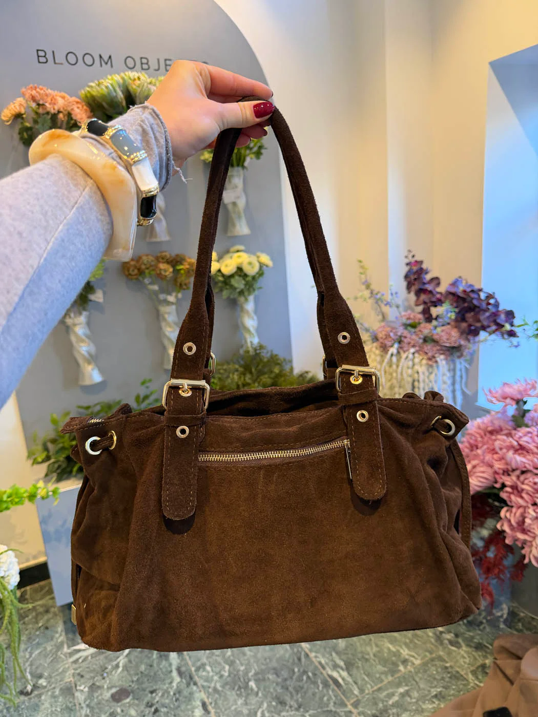Parissa suede bag - Dark brown 8 Parissa suede bag - Dark brown