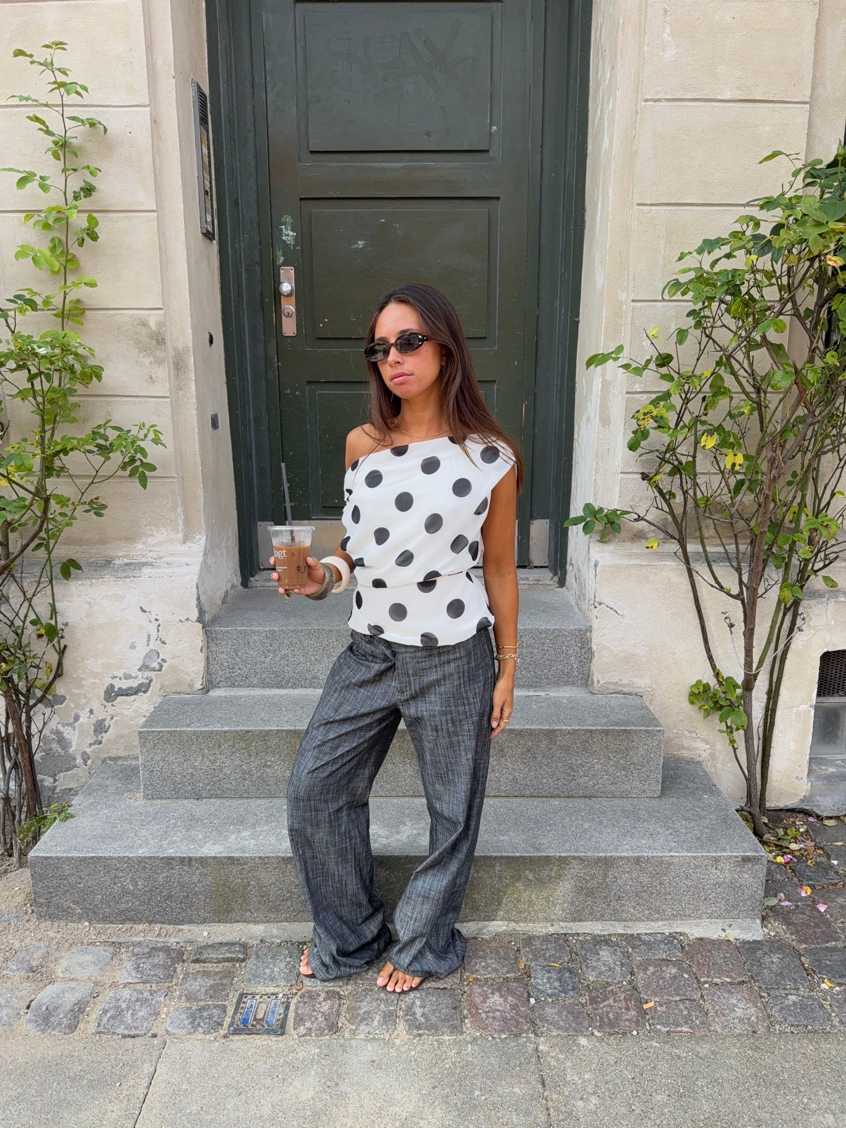 Lily Top with Polka Dots – White/Black 11 Lily Top with Polka Dots – White/Black