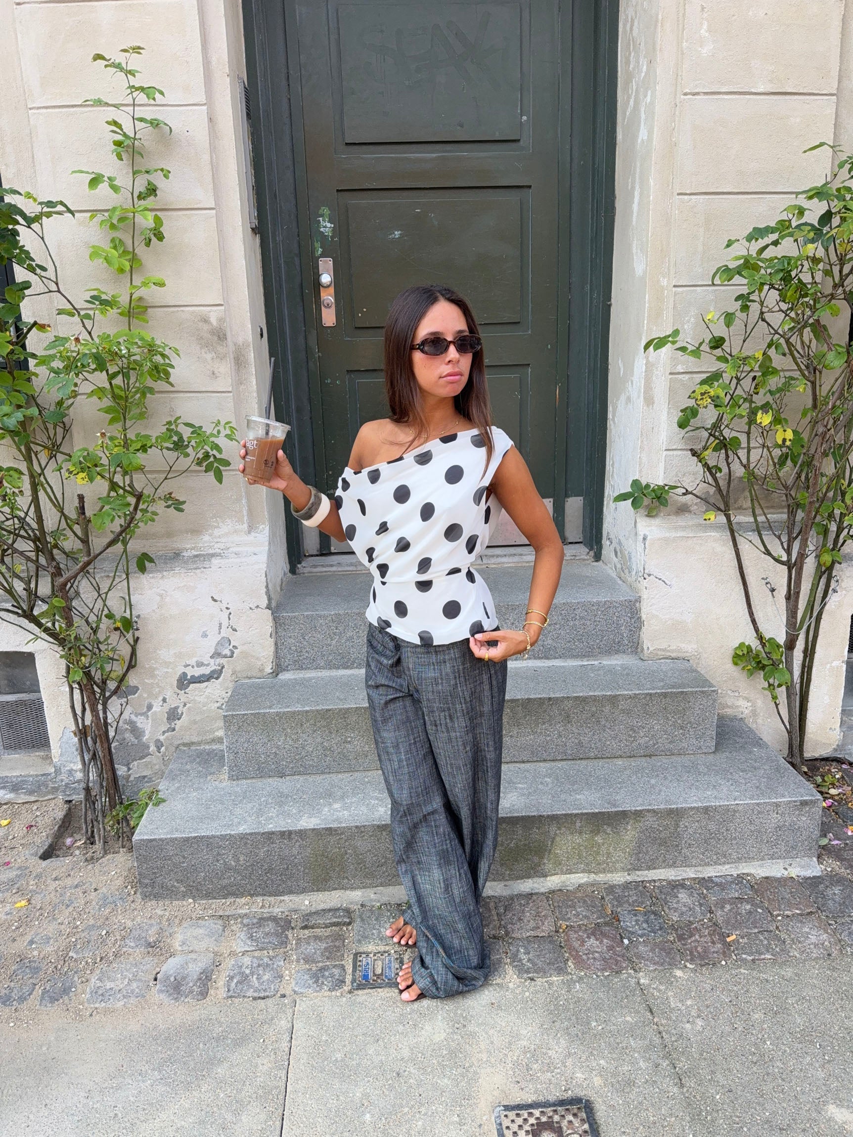 Lily Top with Polka Dots – White/Black 13 Lily Top with Polka Dots – White/Black