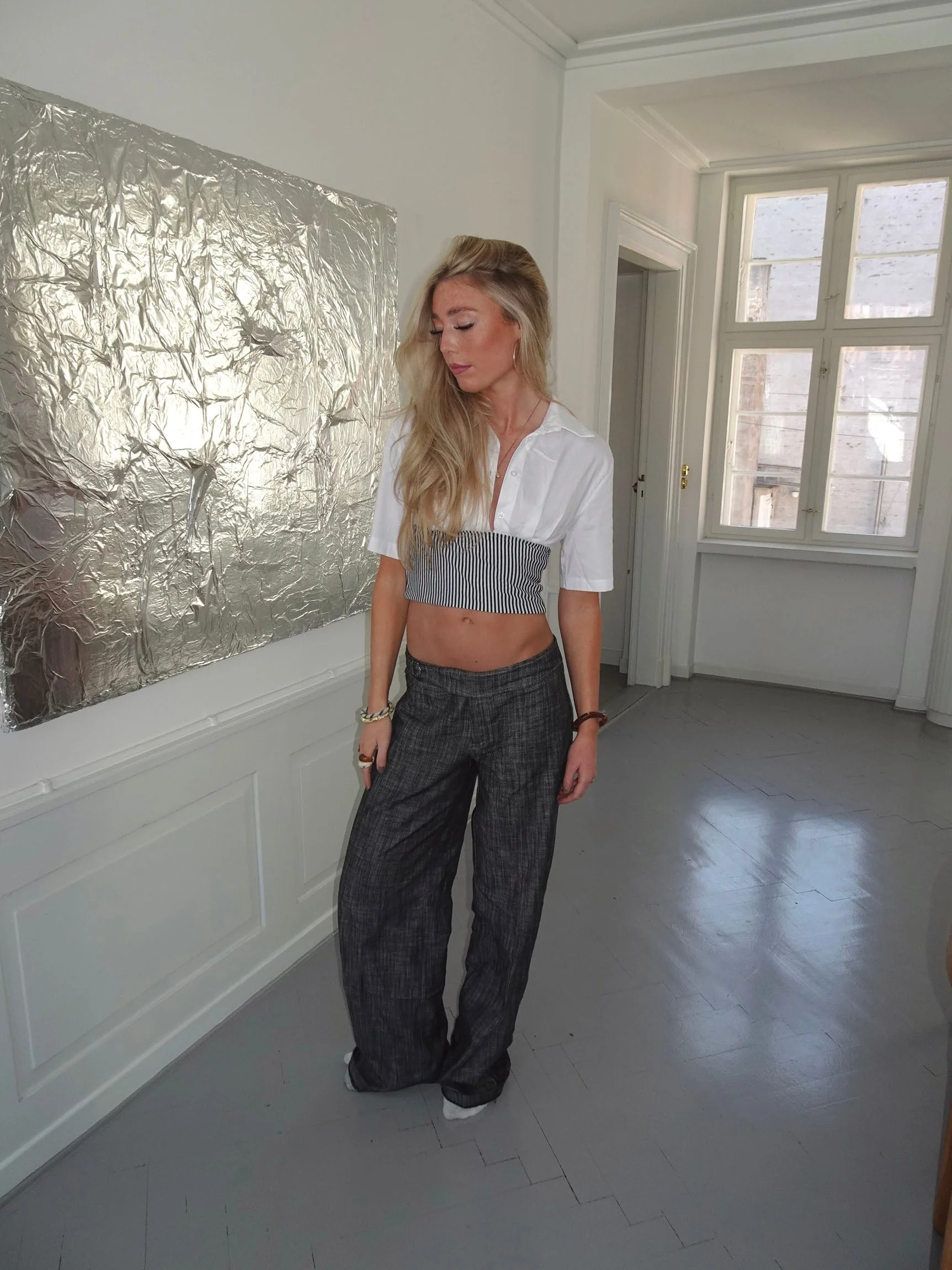 Izabelle pants with belt - Grey 5 Izabelle pants with belt - Grey