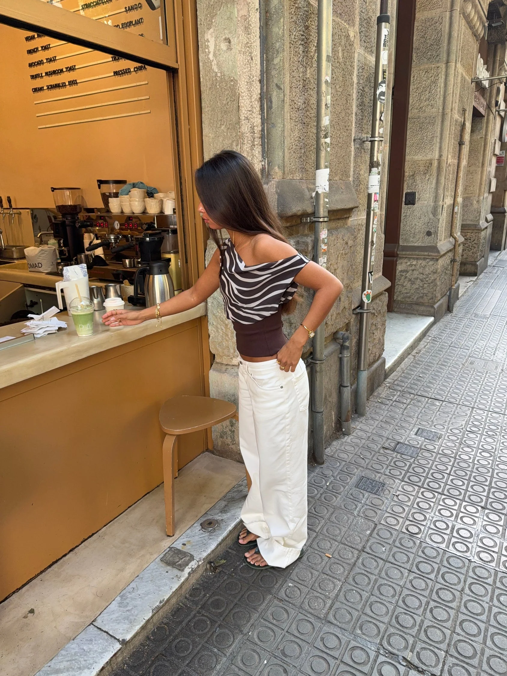 Kimmie top with zebra print - Brown/white 12 Kimmie top with zebra print - Brown/white