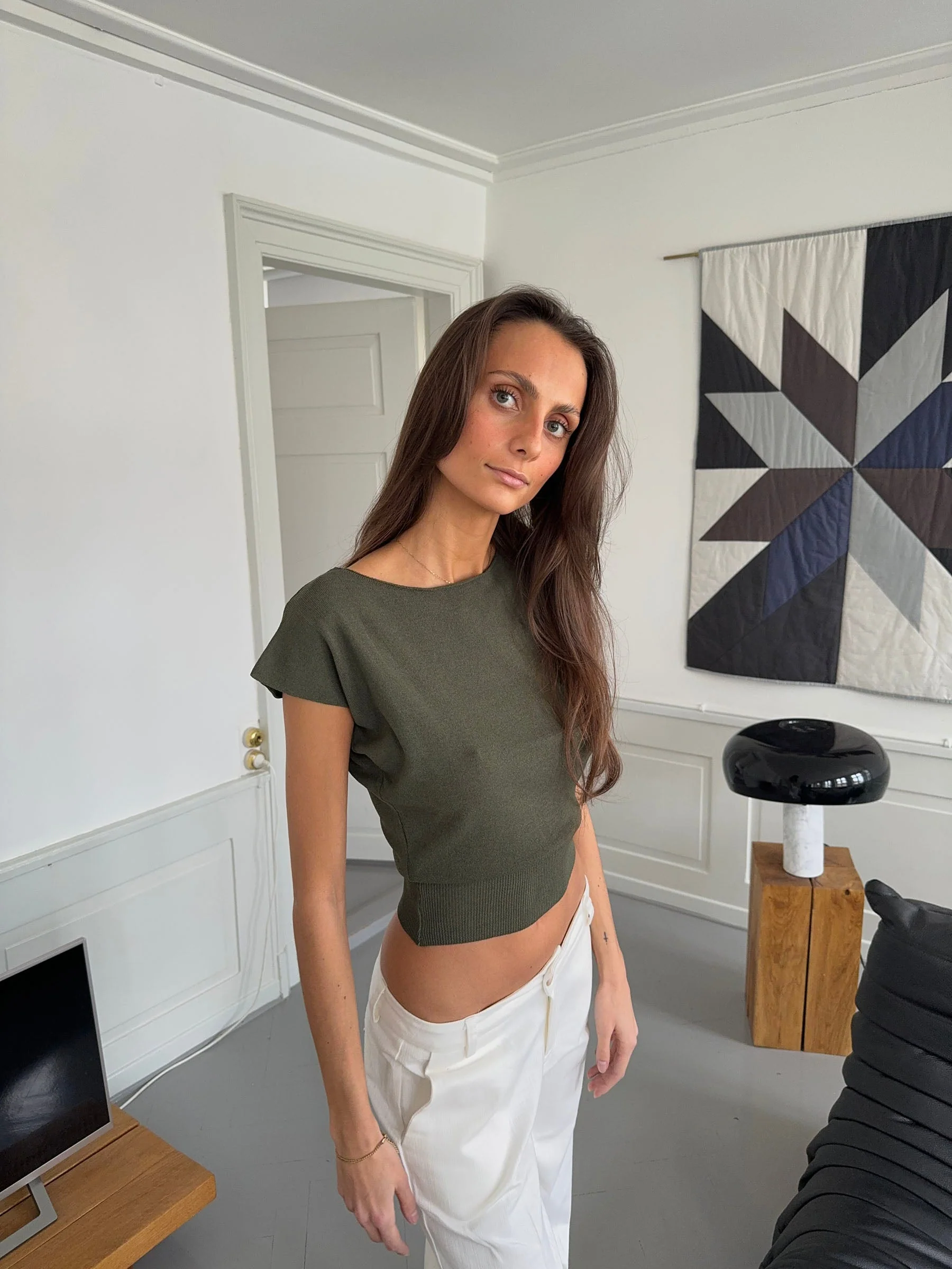 Lilu form fitting top - Khaki green 11 Lilu form fitting top - Khaki green