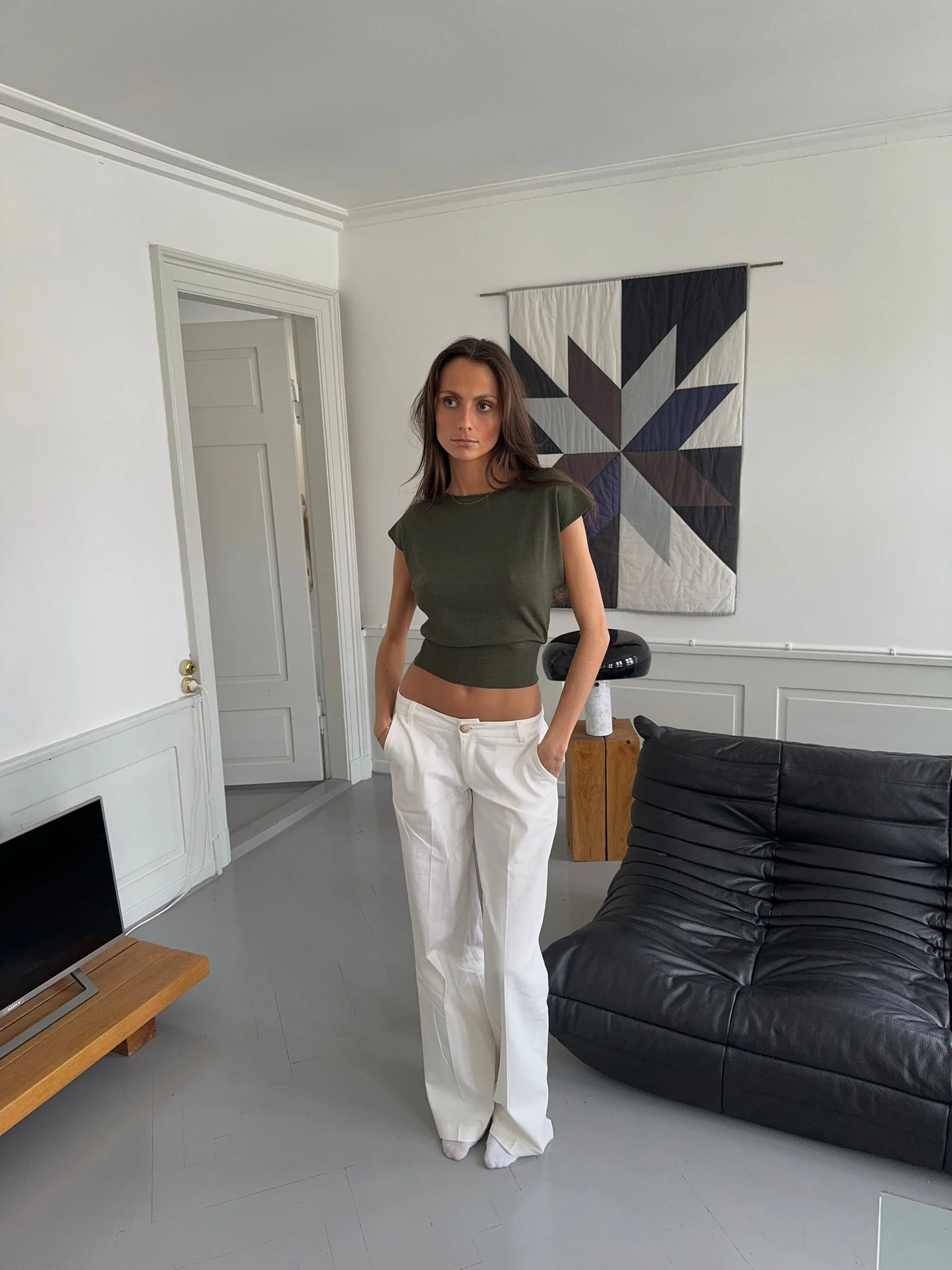 Lilu form fitting top - Khaki green 4 Lilu form fitting top - Khaki green