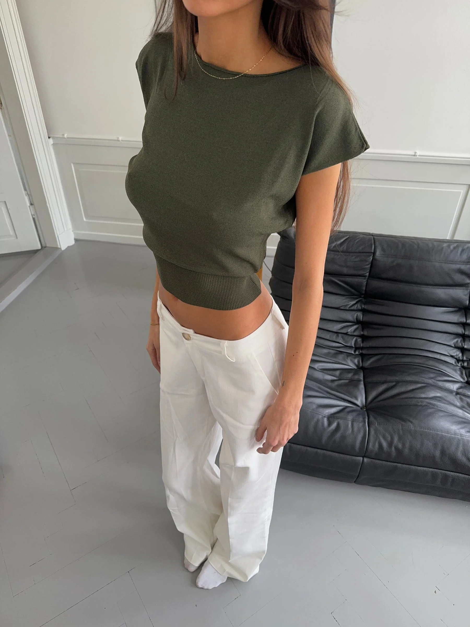 Lilu form fitting top - Khaki green 9 Lilu form fitting top - Khaki green