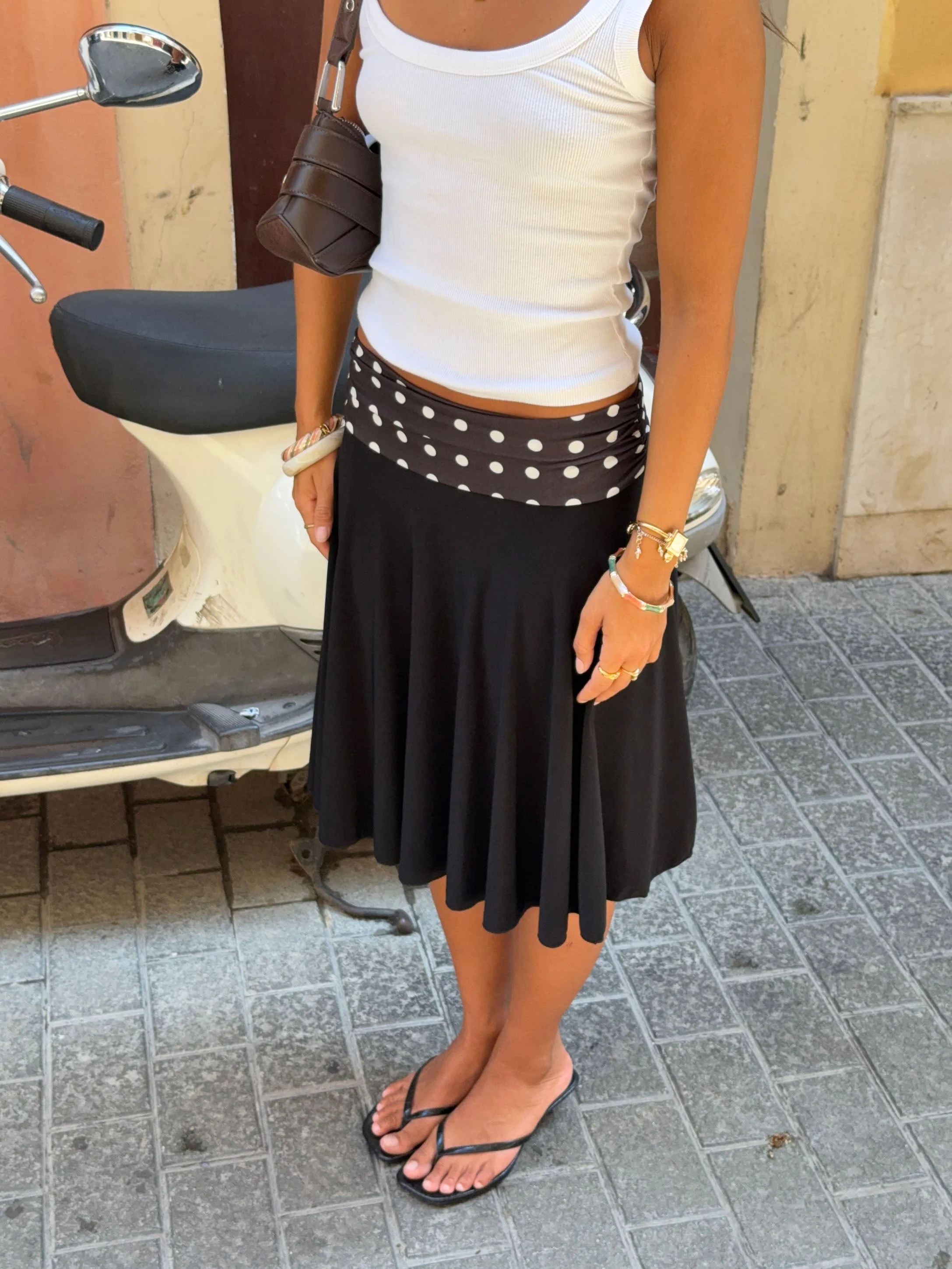 Simone midi skirt with polka dots - Black/white 11 Simone midi skirt with polka dots - Black/white