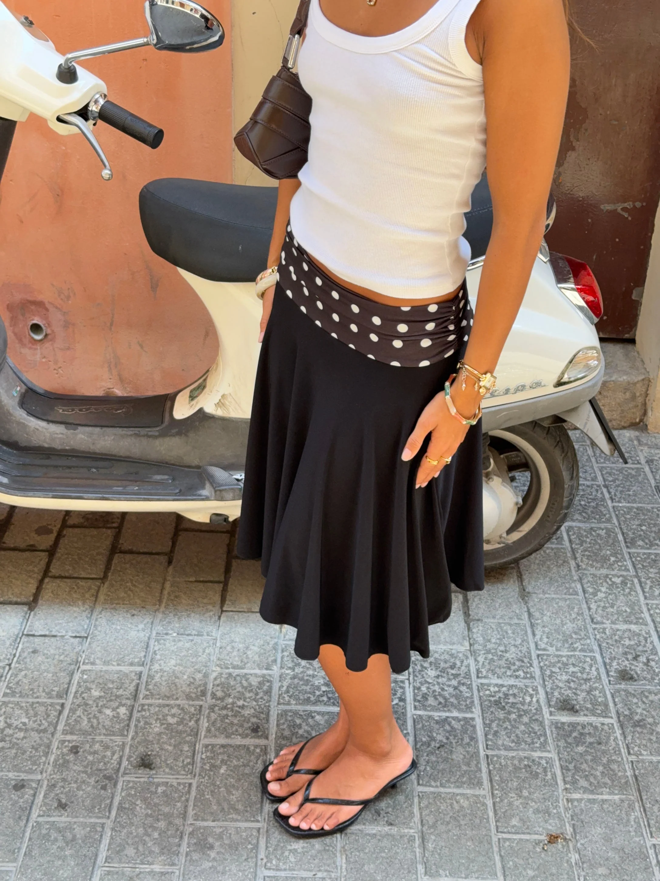 Simone midi skirt with polka dots - Black/white 14 Simone midi skirt with polka dots - Black/white