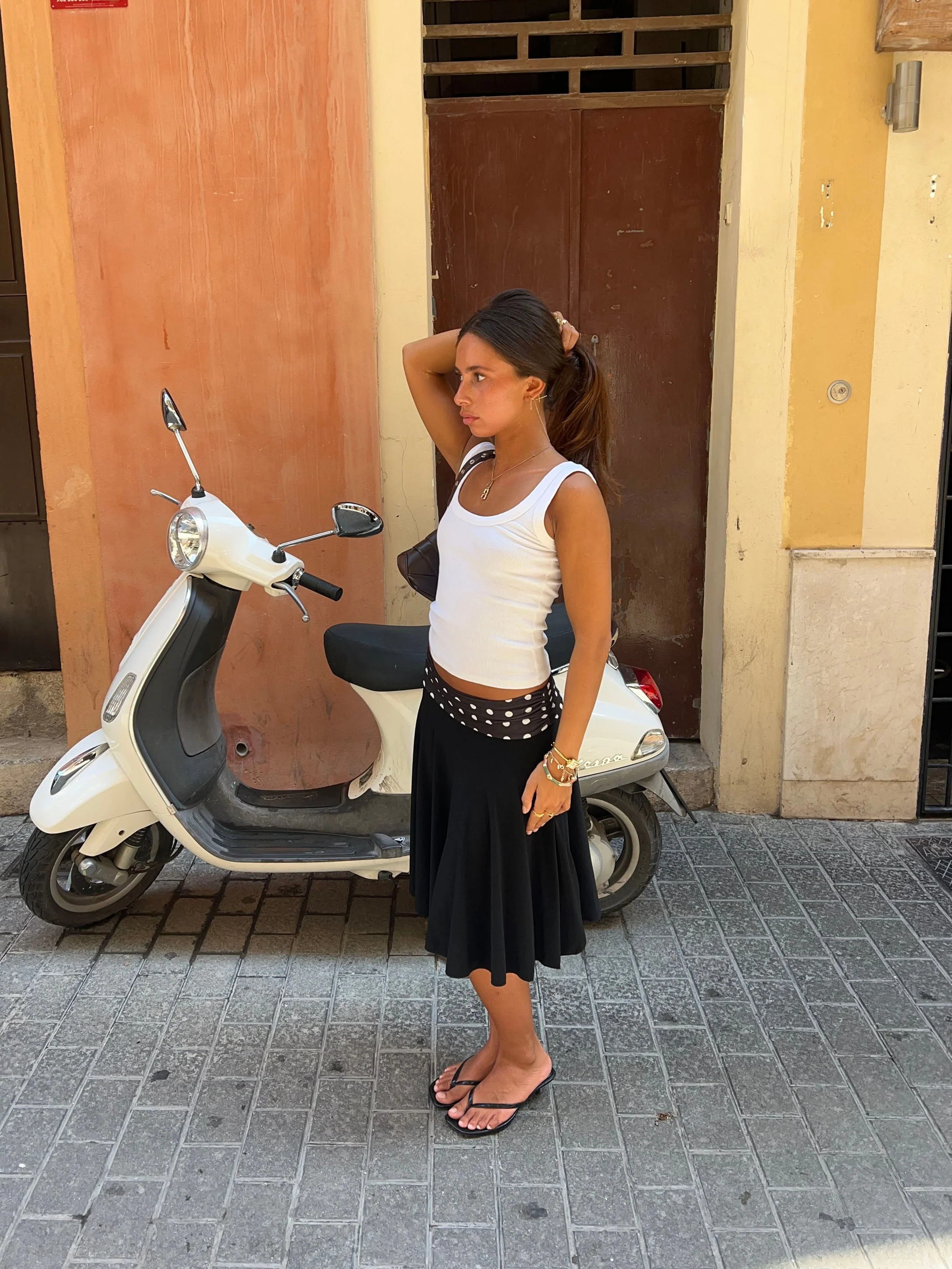 Simone midi skirt with polka dots - Black/white 7 Simone midi skirt with polka dots - Black/white