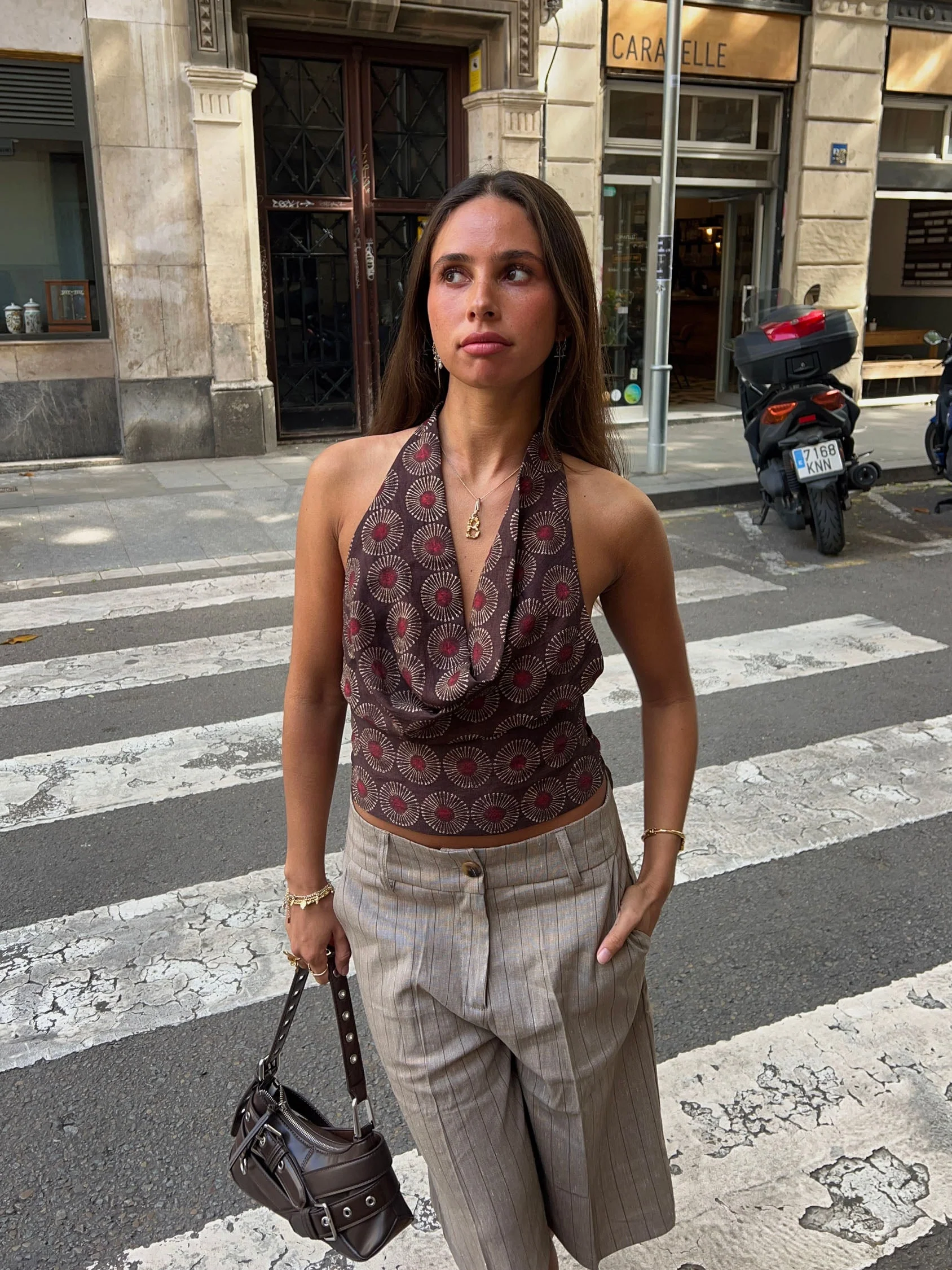 Martine top with pattern - Brown/red 4 Martine top with pattern - Brown/red