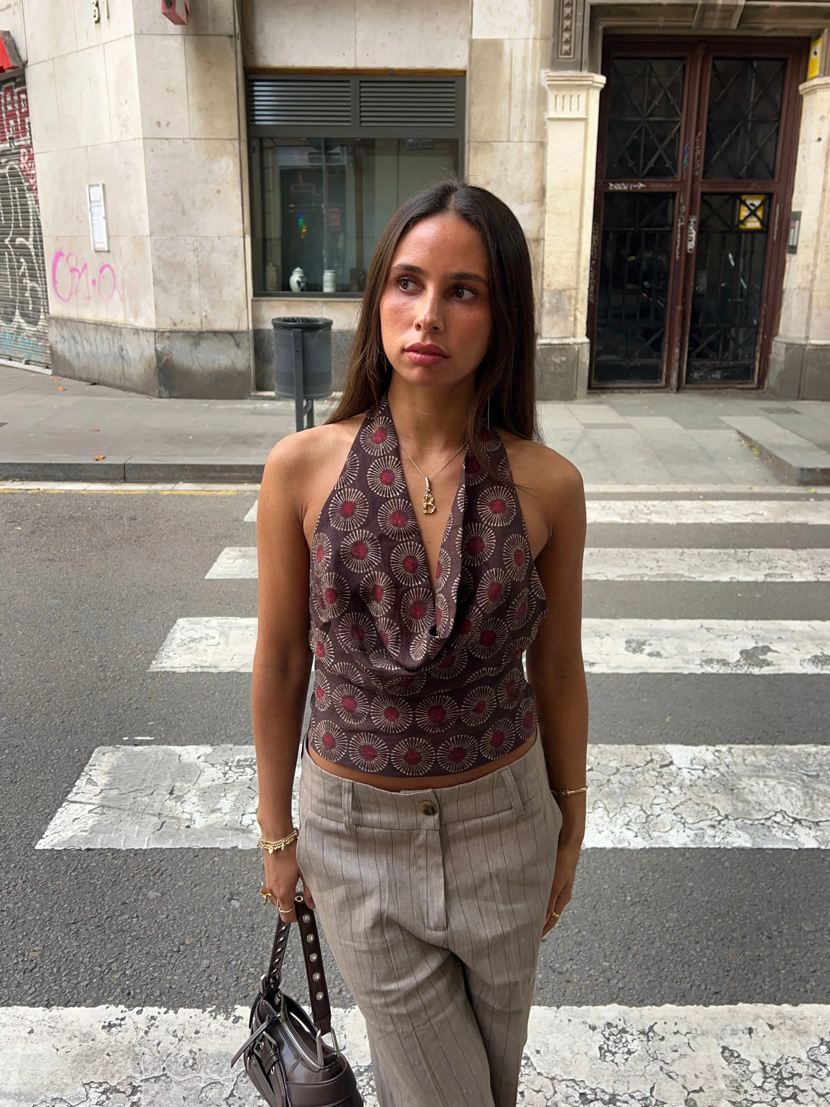 Martine top with pattern - Brown/red 7 Martine top with pattern - Brown/red
