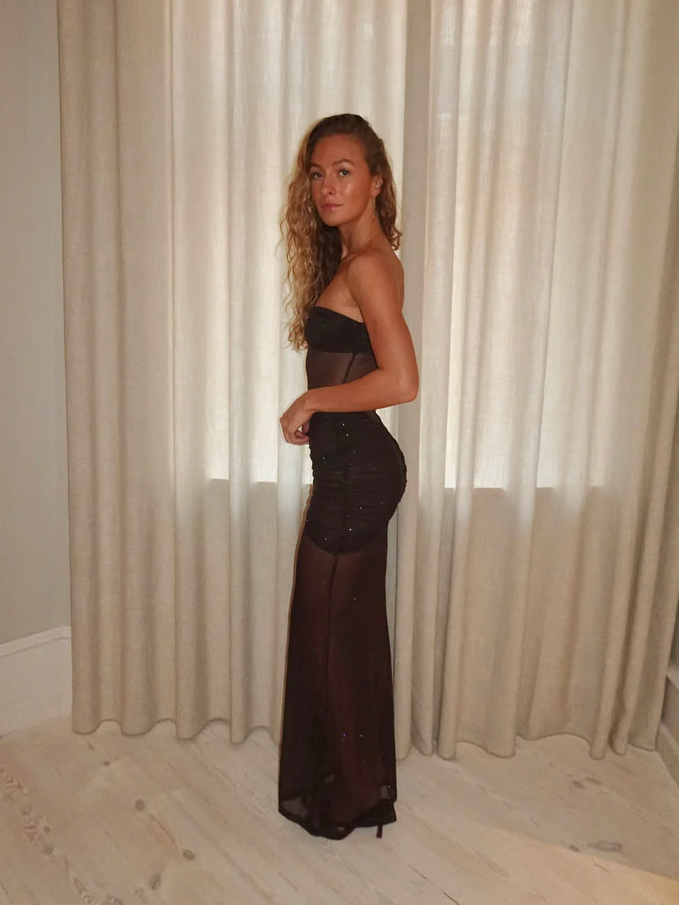 Chardina bandeau dress with glitter - Brown 14 Chardina bandeau dress with glitter - Brown