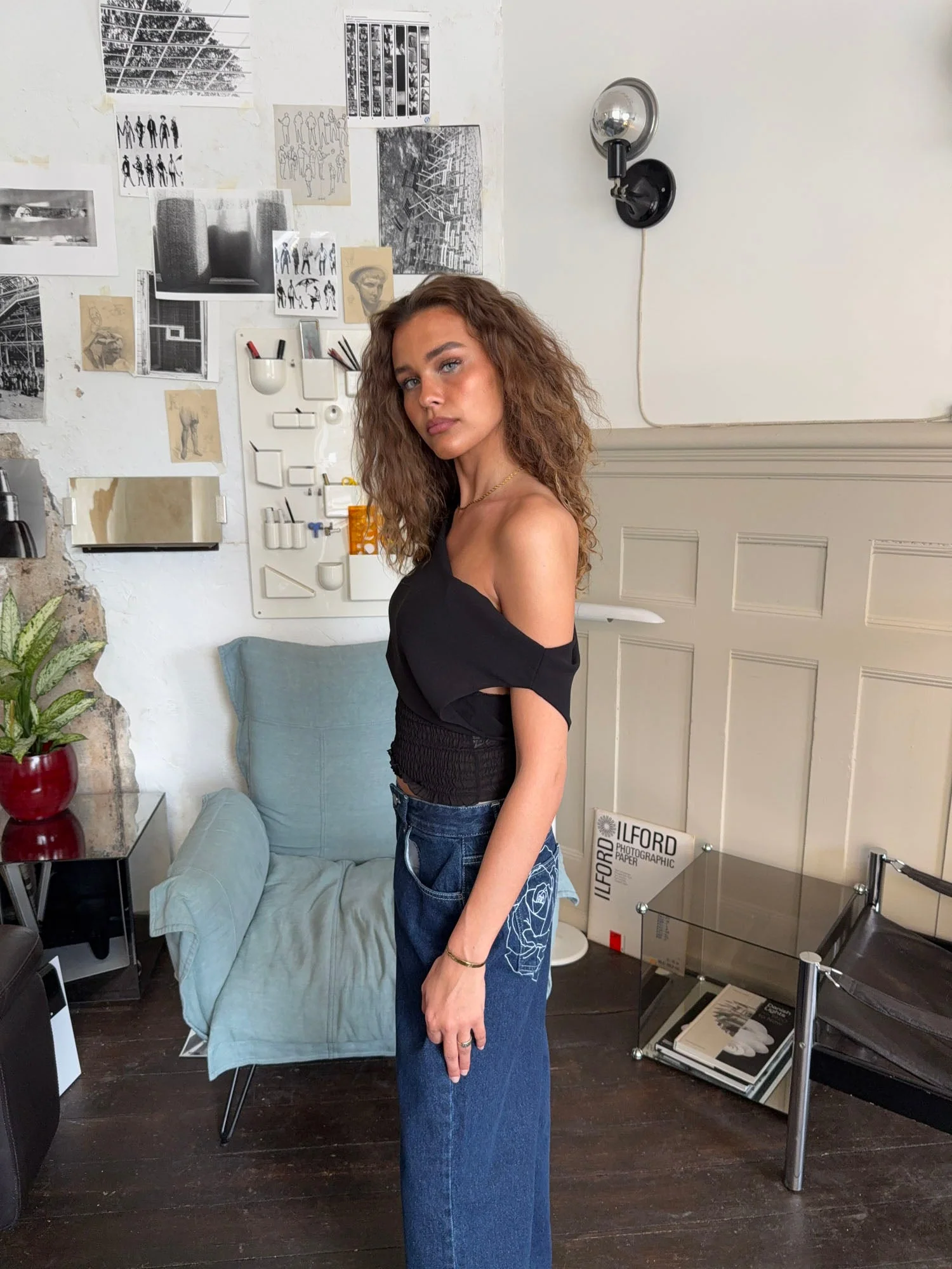 Tanua one shoulder top with smock - Black 6 Tanua one shoulder top with smock - Black