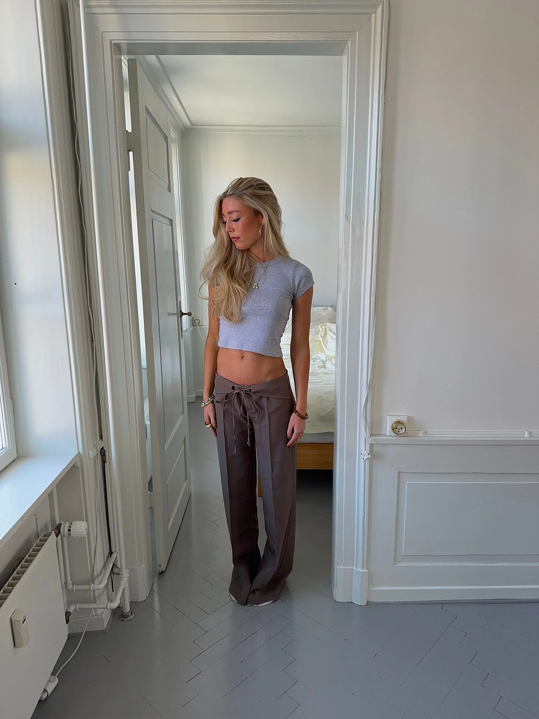 Nula suit pants with tie belt - Taupe 7 Nula suit pants with tie belt - Taupe