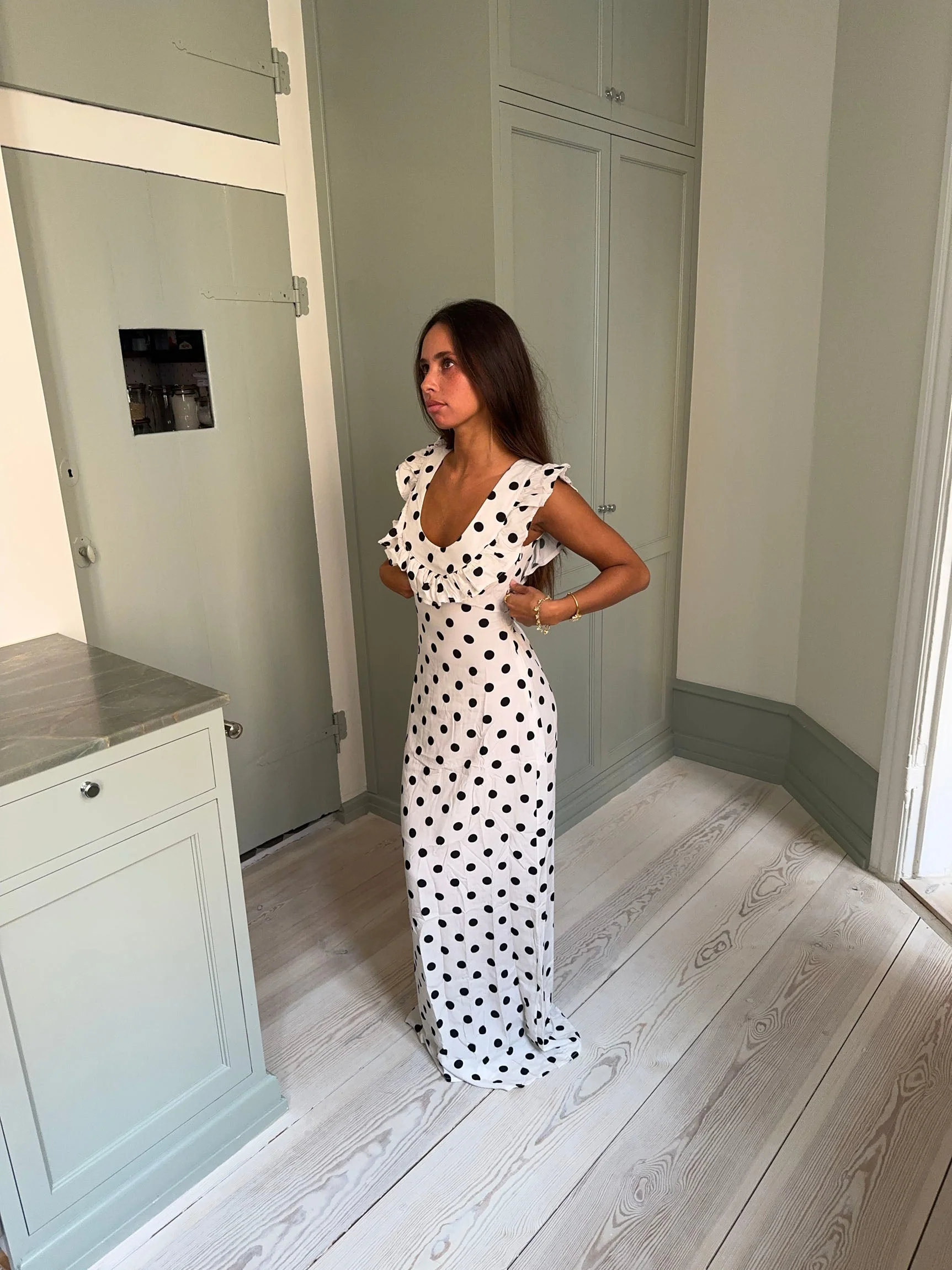 Luna dress with polka dots - Off White/black 10 Luna dress with polka dots - Off White/black