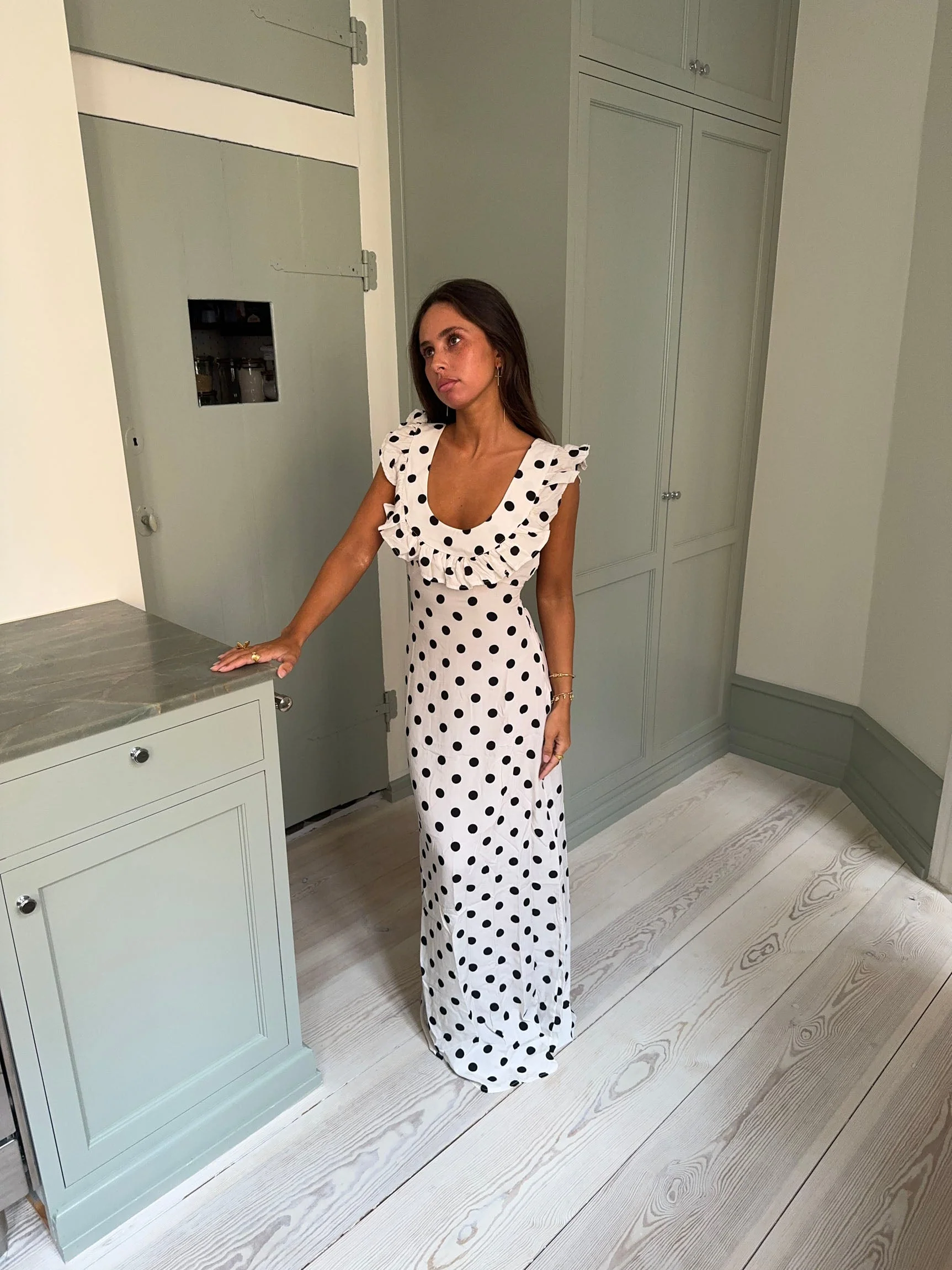 Luna dress with polka dots - Off White/black 11 Luna dress with polka dots - Off White/black