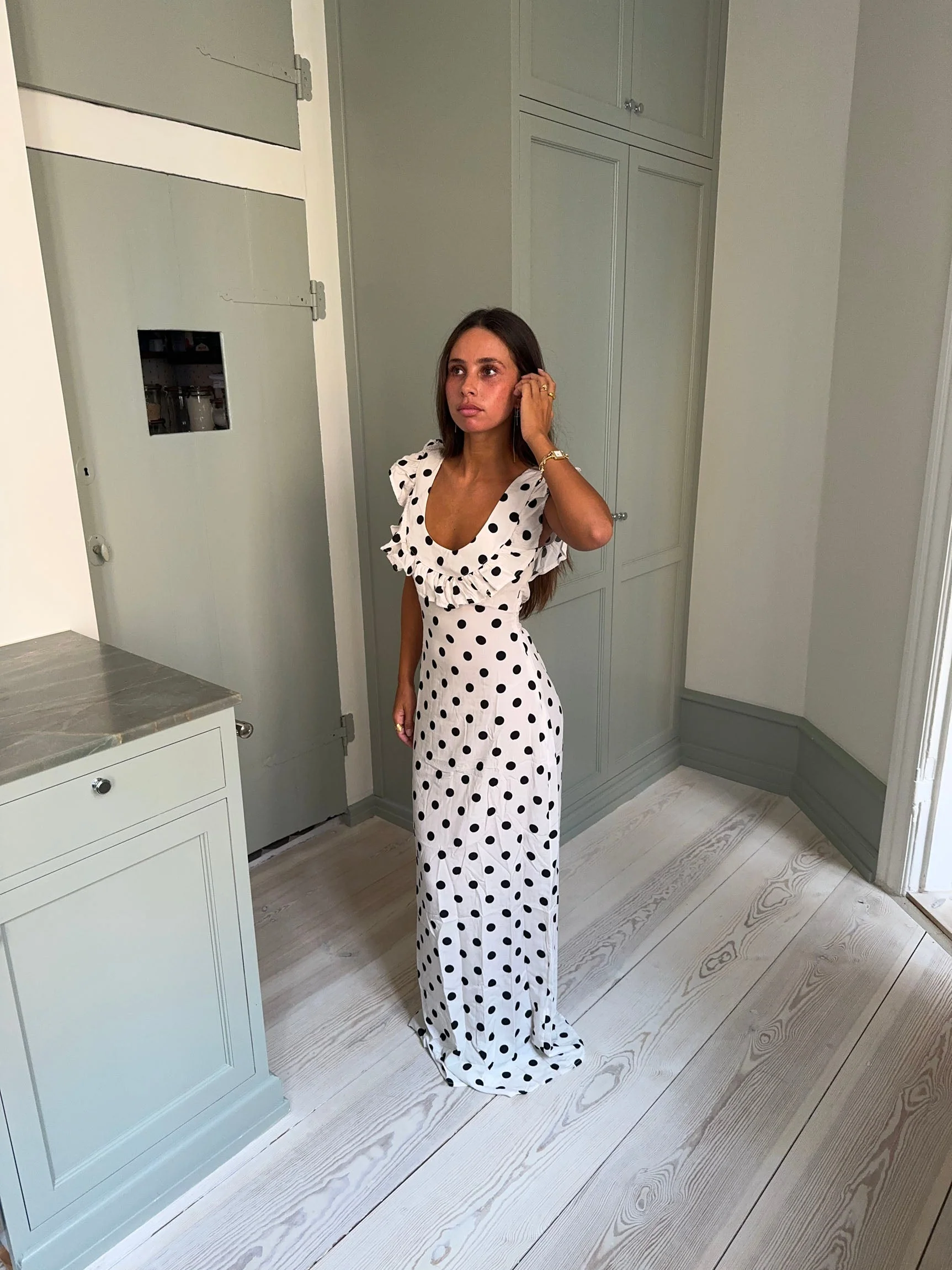 Luna dress with polka dots - Off White/black 12 Luna dress with polka dots - Off White/black