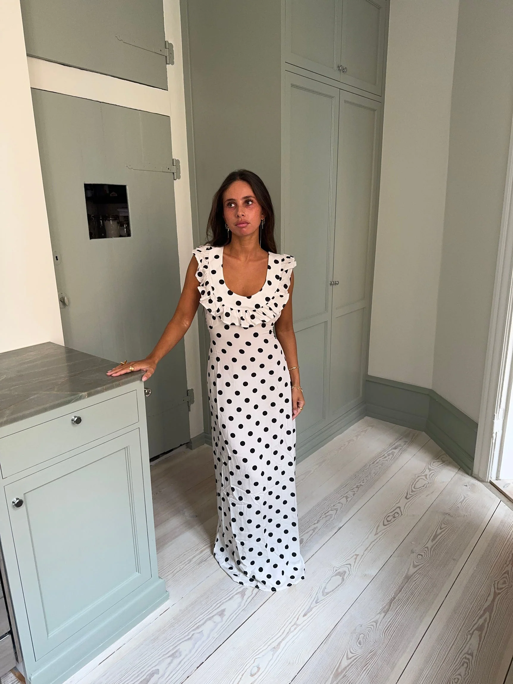 Luna dress with polka dots - Off White/black 6 Luna dress with polka dots - Off White/black