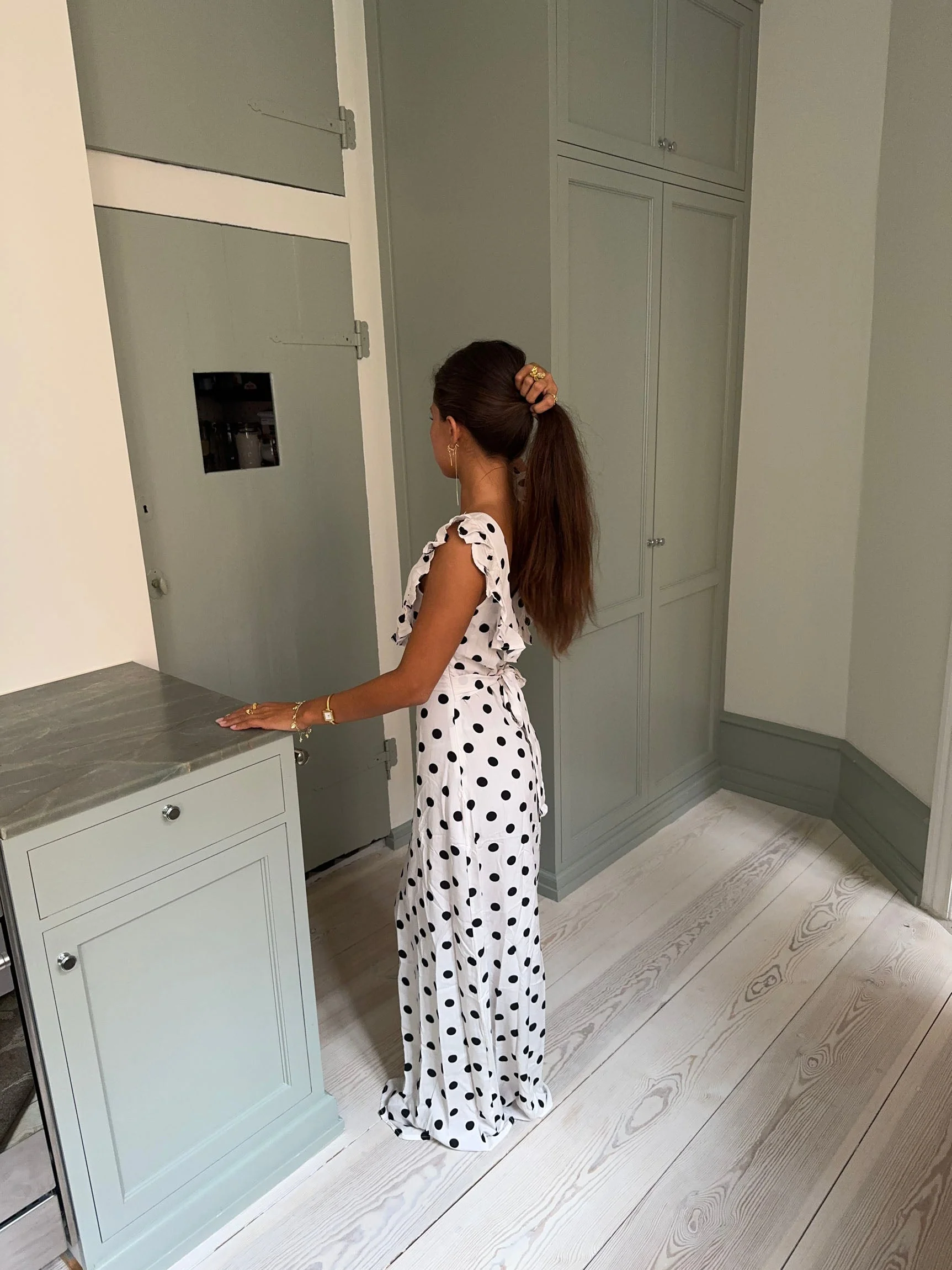 Luna dress with polka dots - Off White/black 9 Luna dress with polka dots - Off White/black