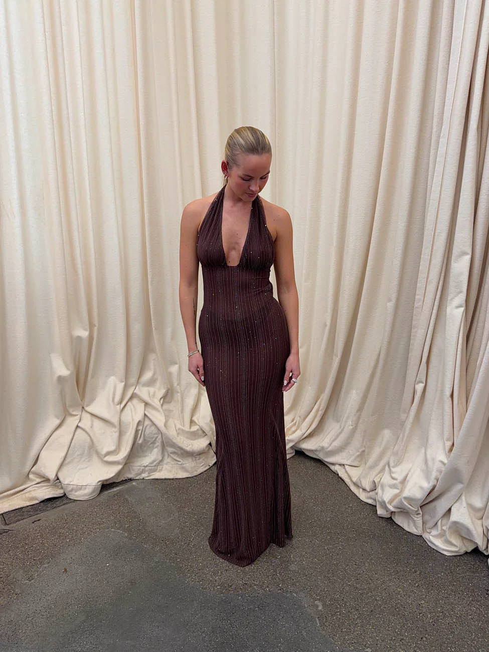 Sotina dress with glitter - Brown 13 Sotina dress with glitter - Brown