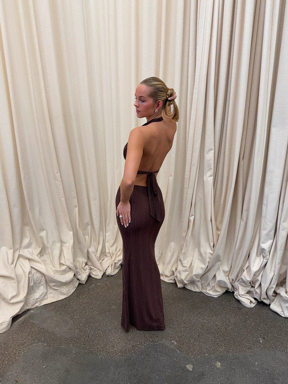 Sotina dress with glitter - Brown 19 Sotina dress with glitter - Brown
