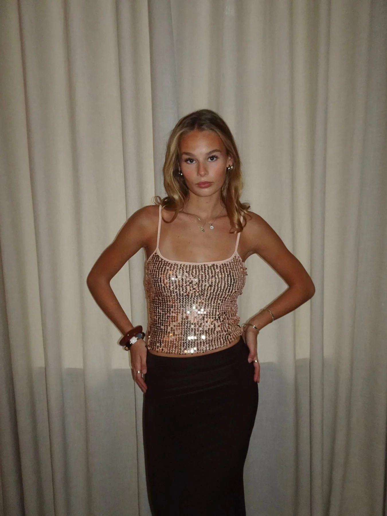 Tine top with sequins - Rosa/gold 4 Tine top with sequins - Rosa/gold