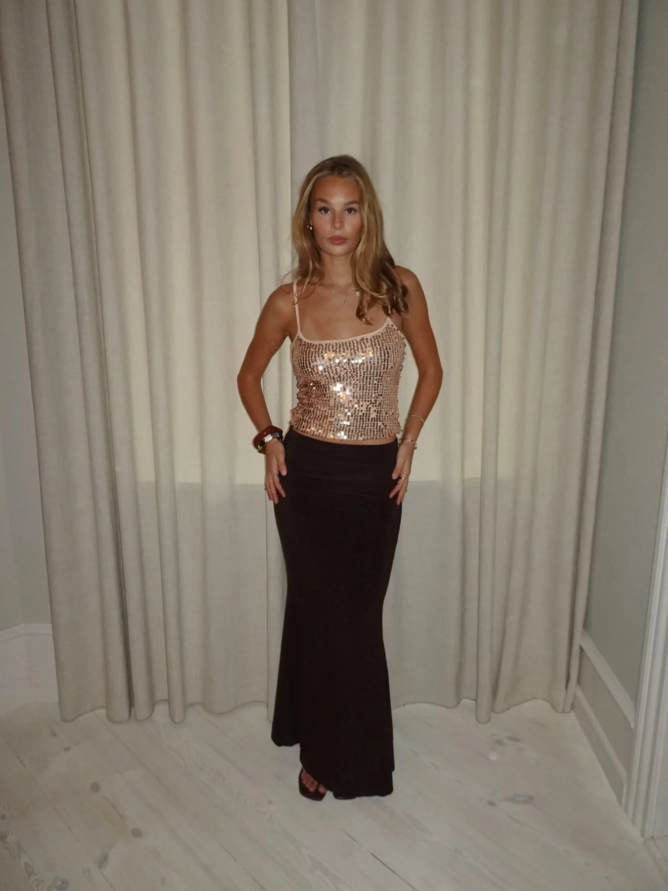 Tine top with sequins - Rosa/gold 5 Tine top with sequins - Rosa/gold