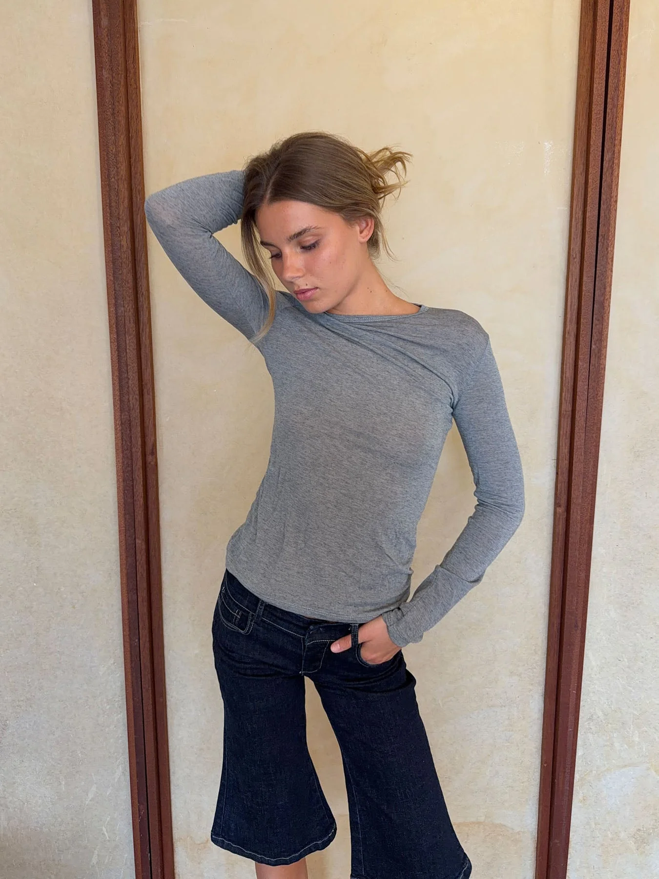 Suzy blouse with stripes - Grey 5 Suzy blouse with stripes - Grey