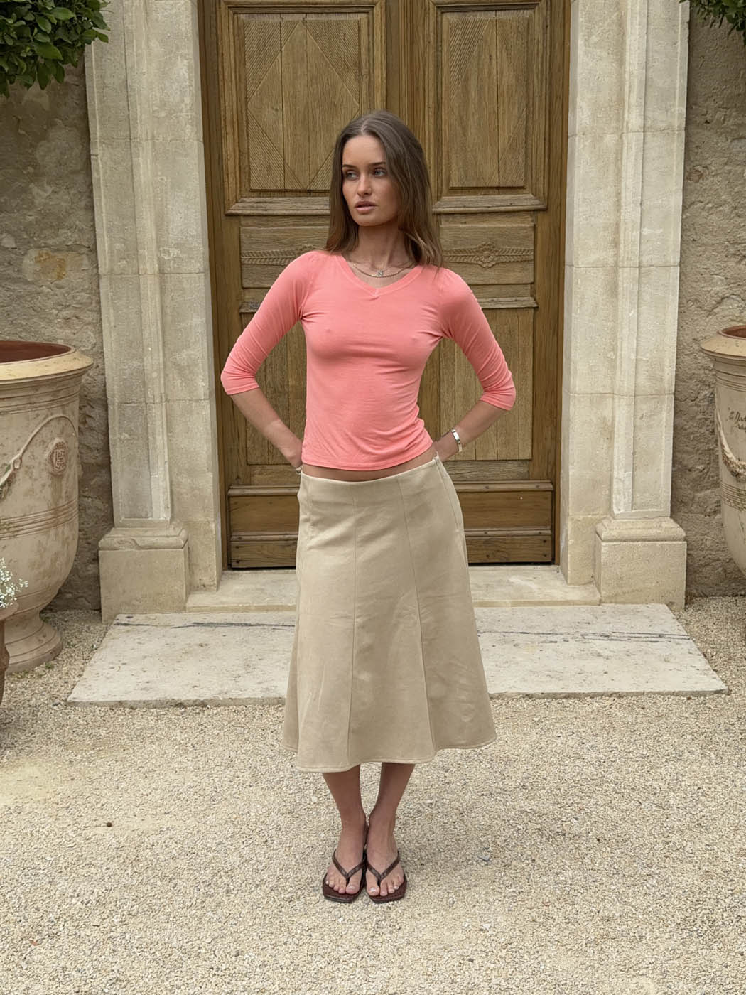 Tessy blouse with 3/4 sleeves - Coral 6 Tessy blouse with 3/4 sleeves - Coral