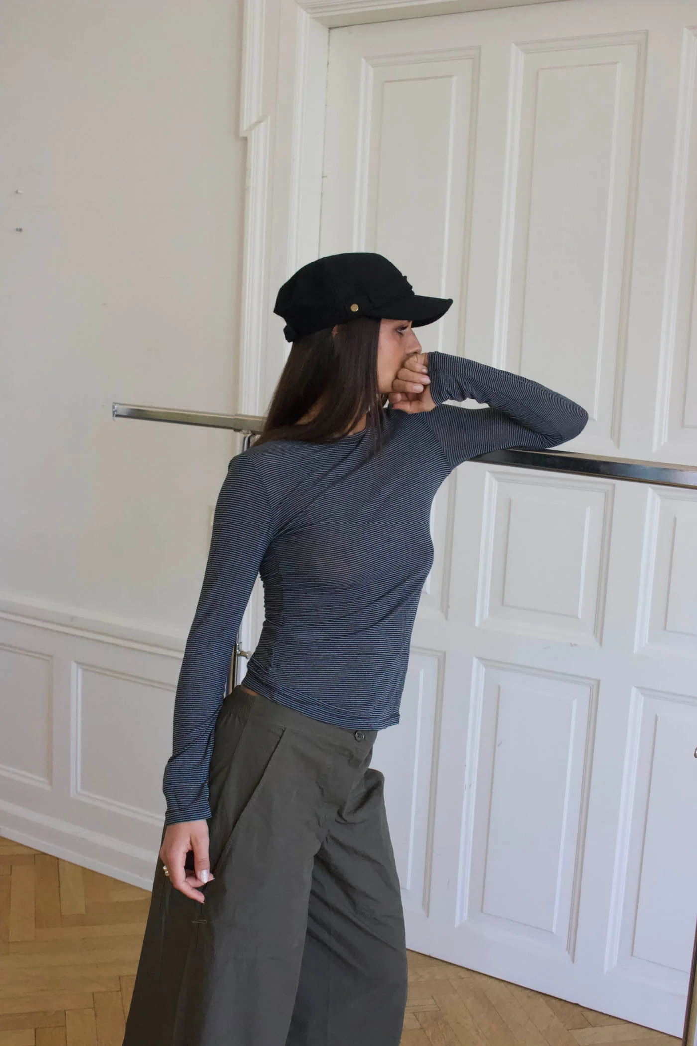 Suzy blouse with stripes - Black/grey 2 Suzy blouse with stripes - Black/grey